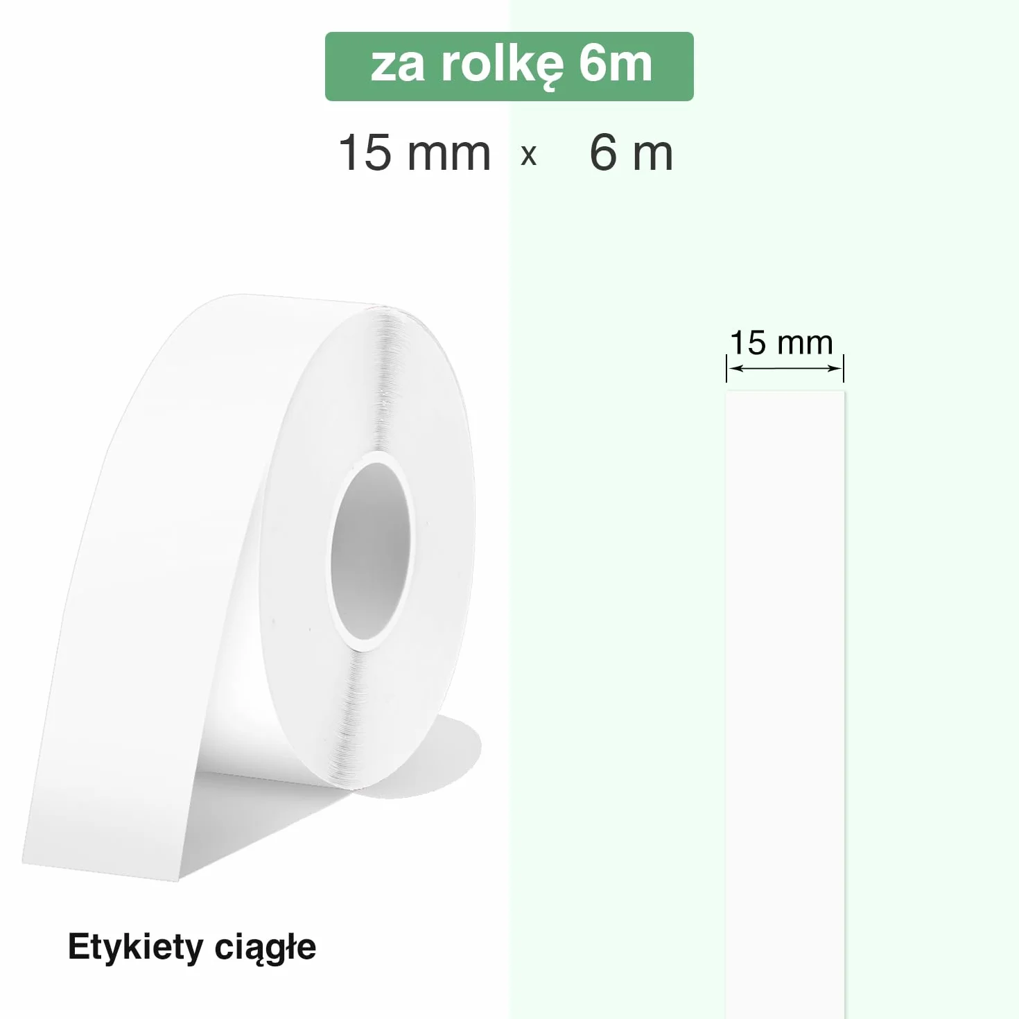 SUPVAN KATASYMBOL E10/E11/E16 Taśma do Etykiet Termiczne Wodoodporne, Samoprzylepne Etykiety Żaroodporne Do Domu, Biura, Szkoły, 15 mm X 6 m, 1 Rolki, Czarny Na Biały