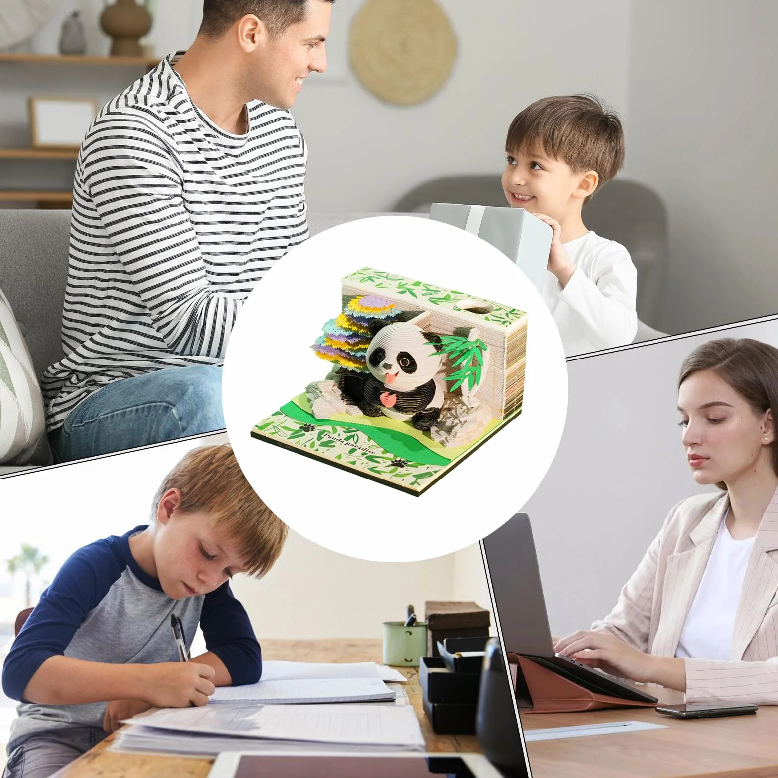 Kalendarz 3D Papier Panda Rzeźba Notatnik do Klasy Domu Nauczyciela