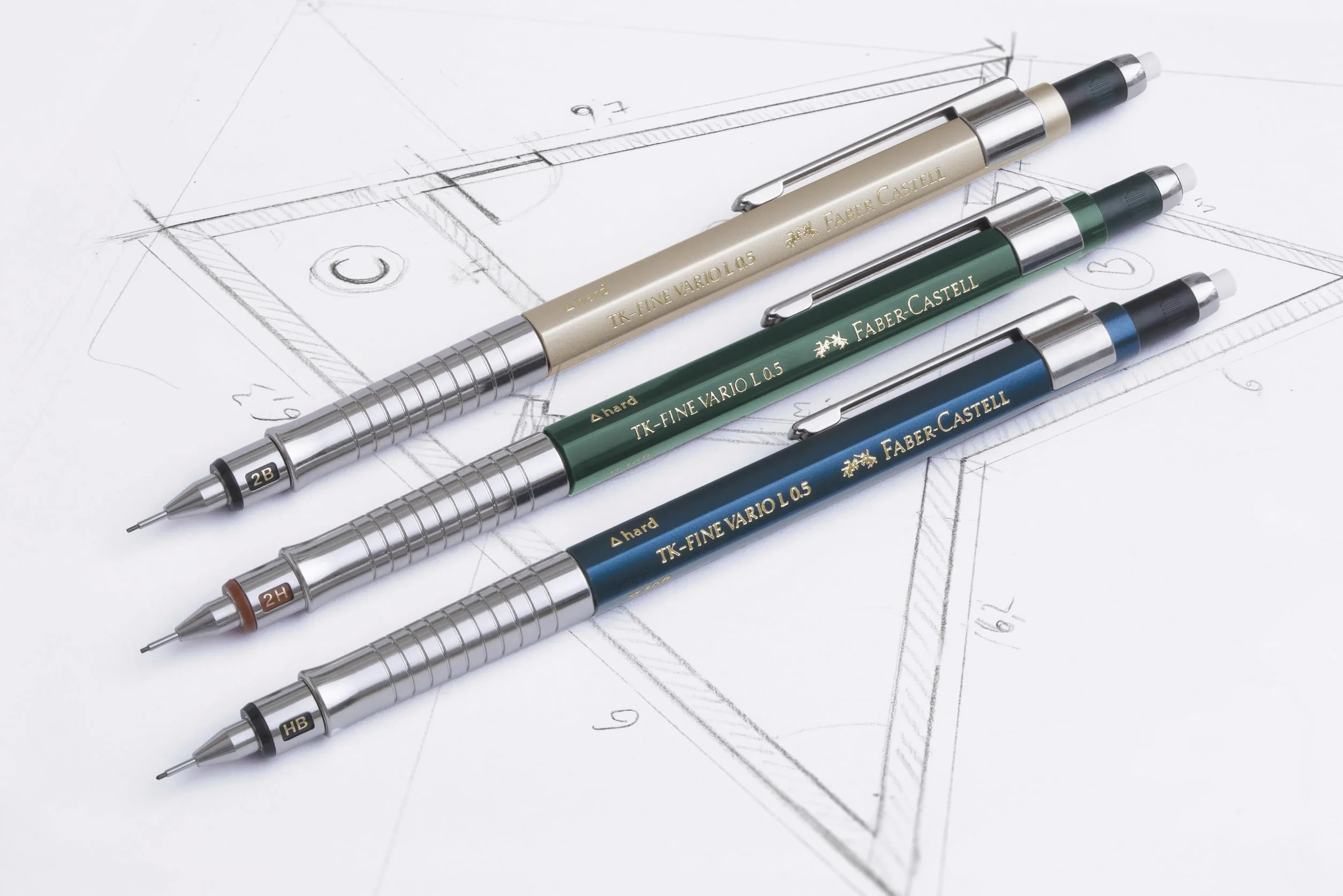 Faber-Castell 135542 - ołówek automatyczny TK-Fine Vario L 0,5 mm, indygo, ołówek minowy z mechanizmem miękkim/twardym