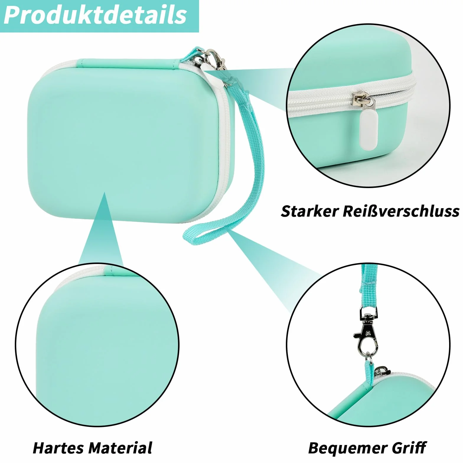 Etui do Memoking T02/ do Phomemo M02/ T02/ M02S/ M02 Pro/ Q30S/ M02X drukarka etykiet. Mini uchwyt na drukarkę naklejki, papier termiczny, kabel USB (tylko pudełko) zielony