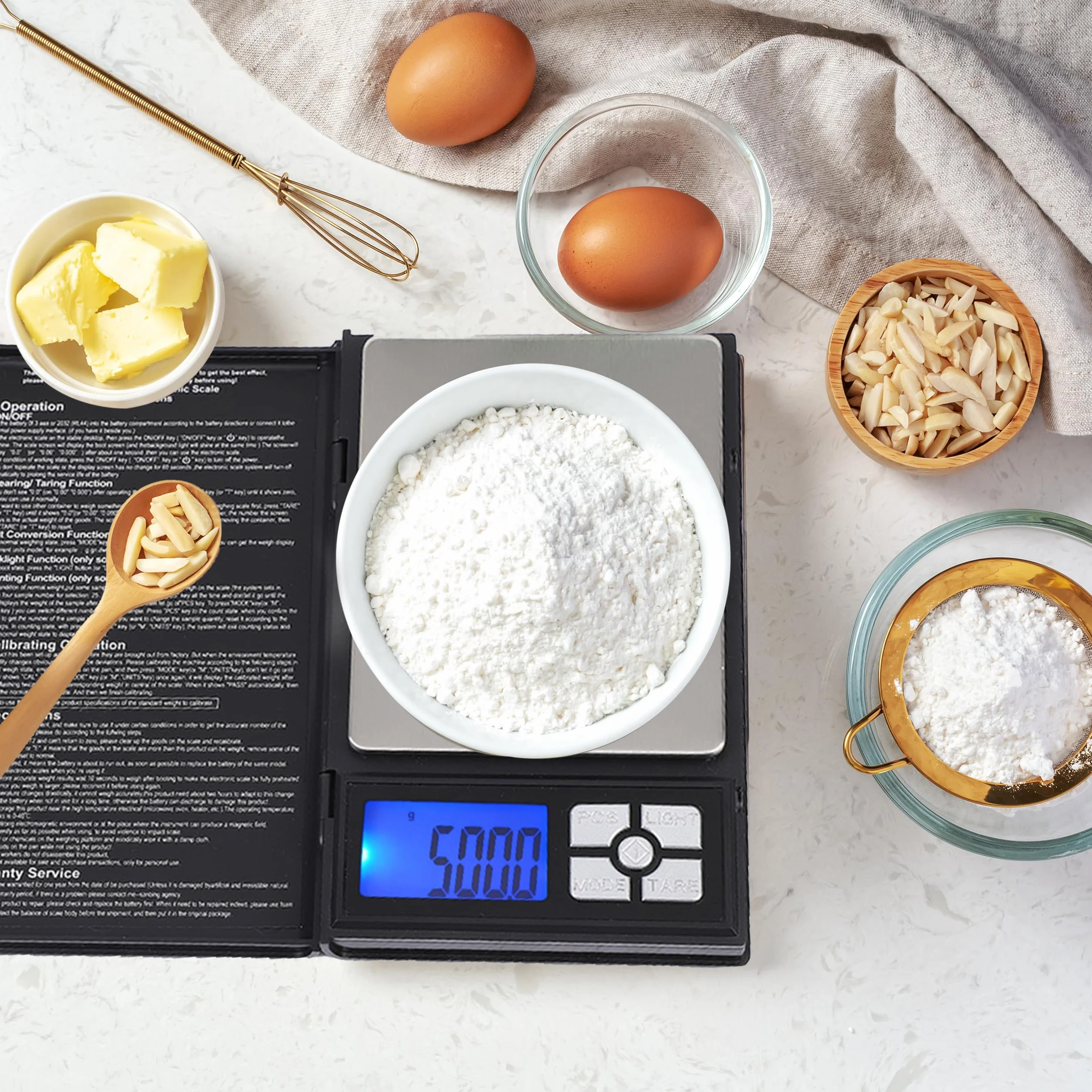 Retoo Waga kieszonkowa 200 g/0,01 g, waga do biżuterii, złota waga precyzyjna, waga cyfrowa, wielofunkcyjna z podświetlanym wyświetlaczem LCD, waga miligramowa, waga monet do biżuterii, waga