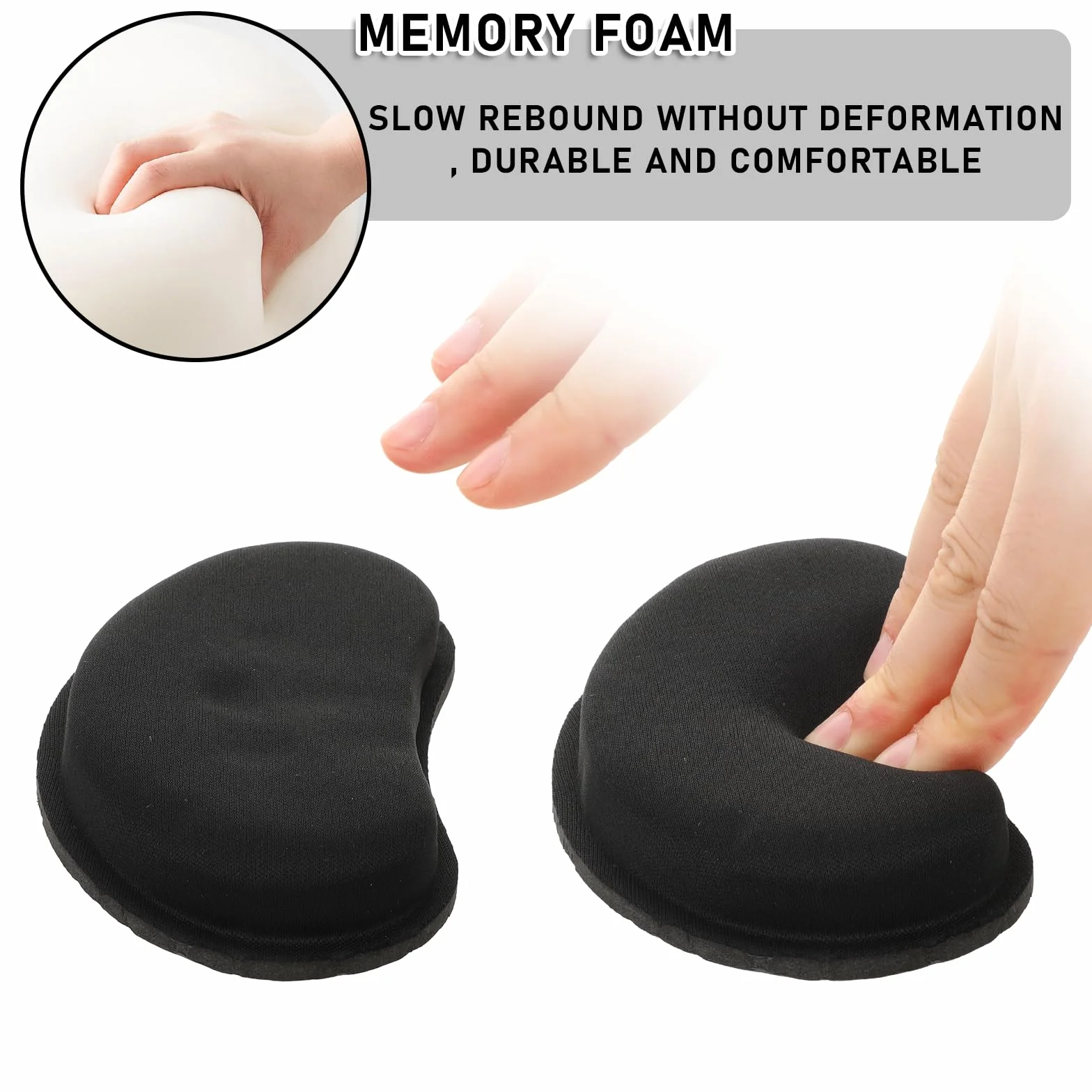 TIESOME Ergonomiczna podkładka pod nadgarstek z pianką memory, antypoślizgowa, 2 sztuki