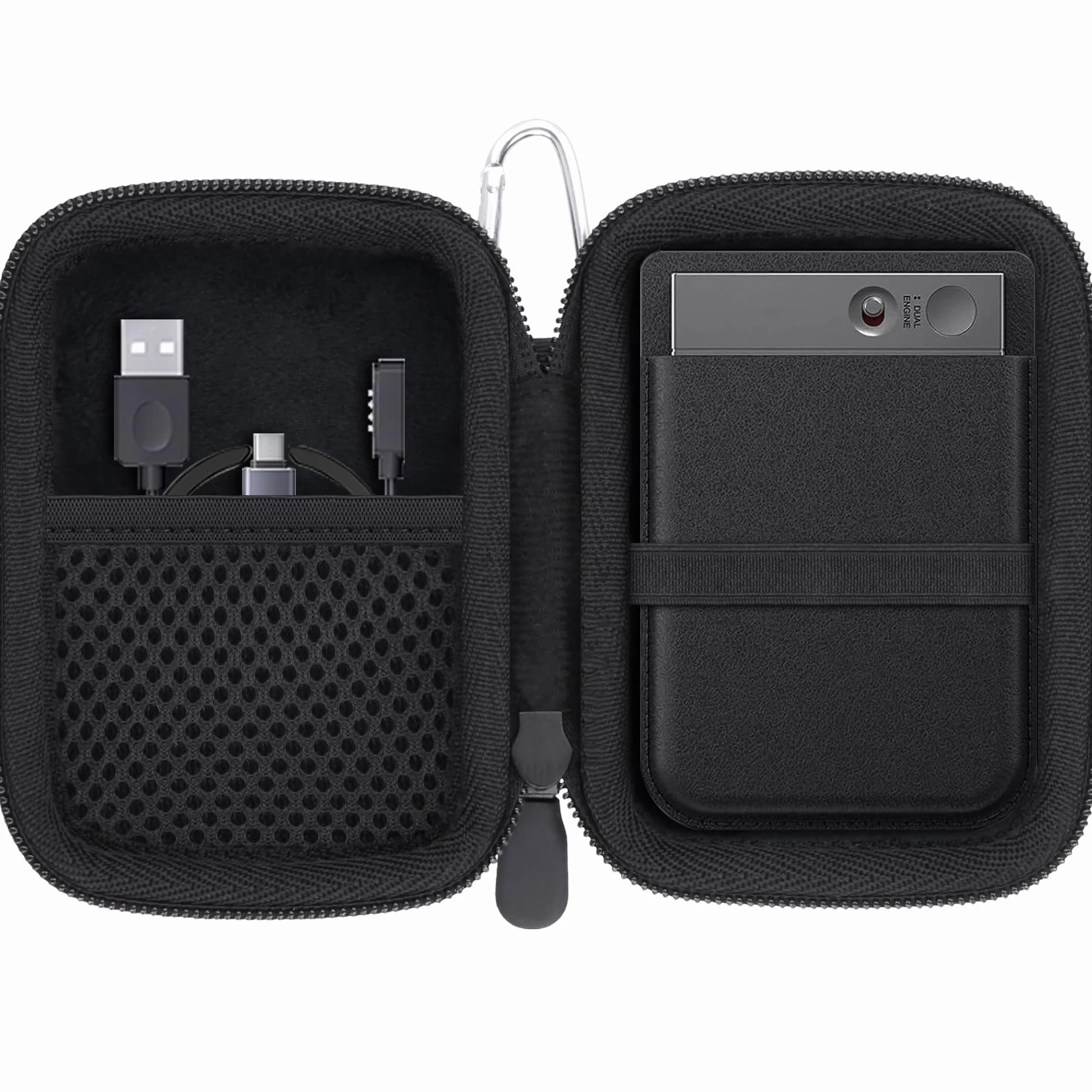 Khanka Twardy futerał do przenoszenia, etui do przechowywania kompatybilne z Note AI Rejestrator audio z klipsem na karabińczyk, tylko etui (czarny)