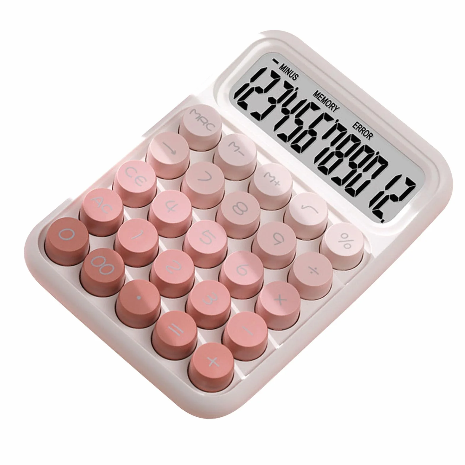 Jeffergarden Kalkulator Pulpit 12-cyfrowy Duży Przycisk Przezroczysty Ekran Niebieski Zielony Różowy dla Studentów Księgowego (PINK)