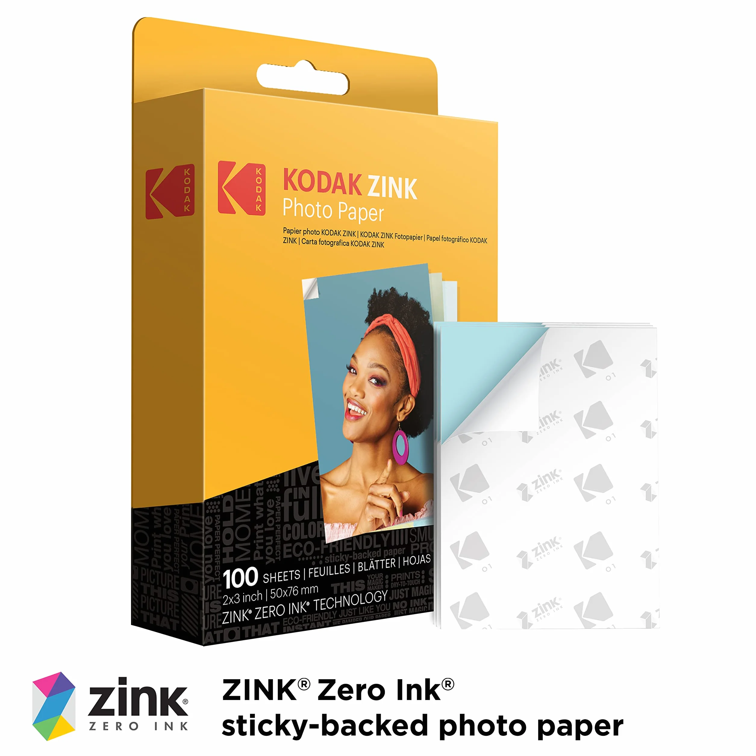KODAK Papier fotograficzny premium z cynkiem 5 x 7,6 cm 100 arkuszy biały