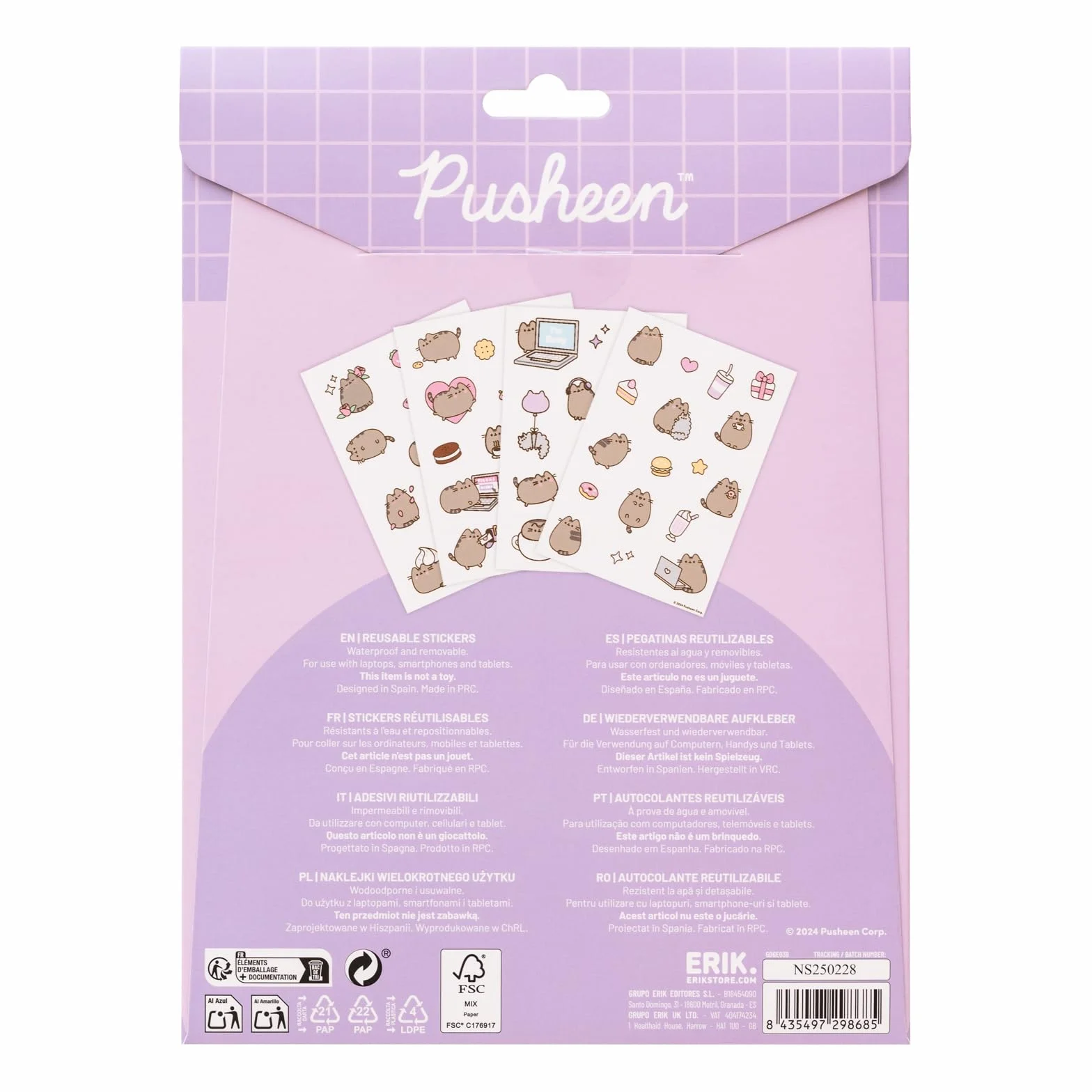 Grupo Erik Pusheen Stickers | Waterproof & Removable, Laptop Stickers For Children & Adults | Pusheen Gifts For Cat Lovers