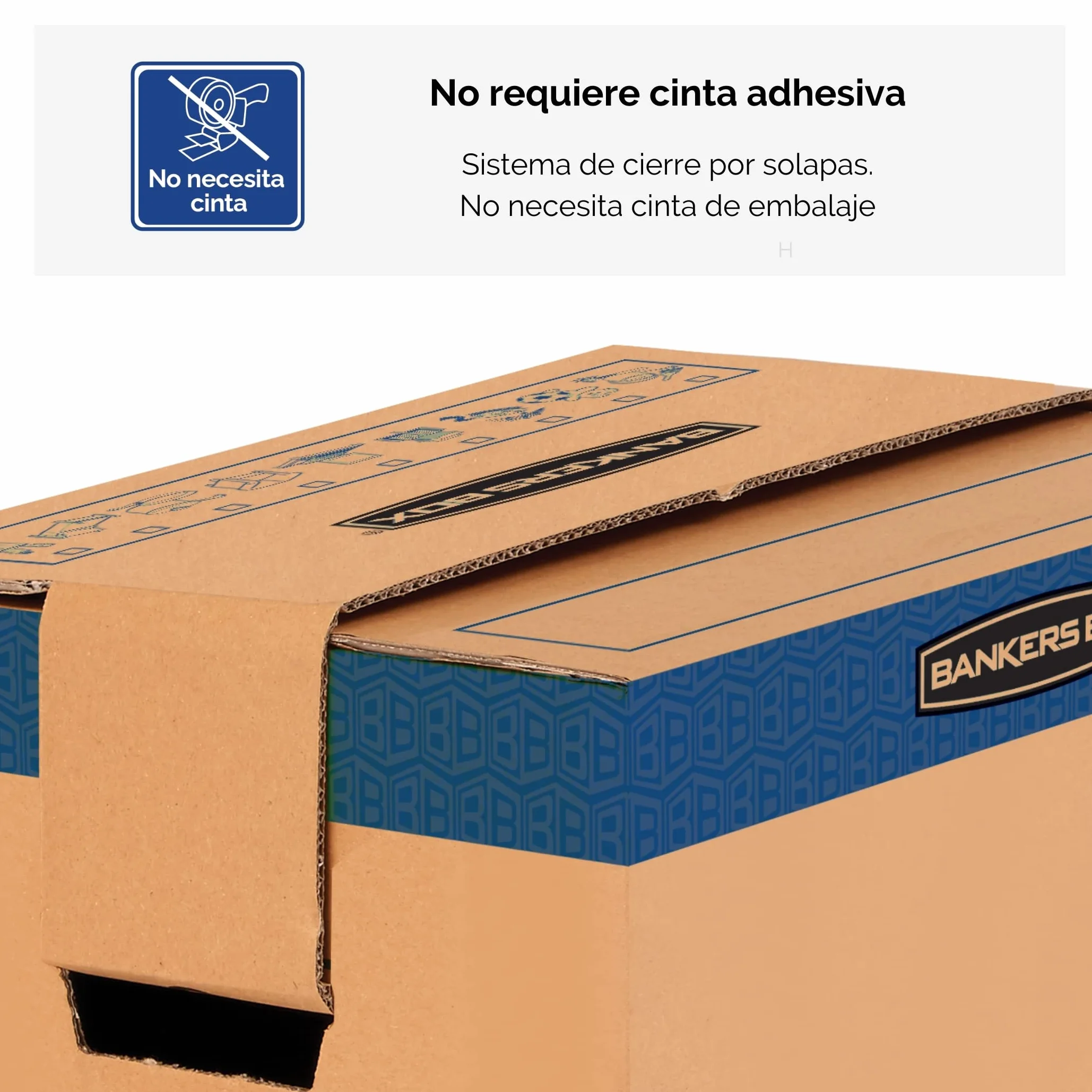 Fellowes Bankers Box Smoothmove Heavy Duty 6205201 Pudło, Brązowy/Niebieski, 40,6 x 30,4 x 30,4 cm, 5 Sztuk