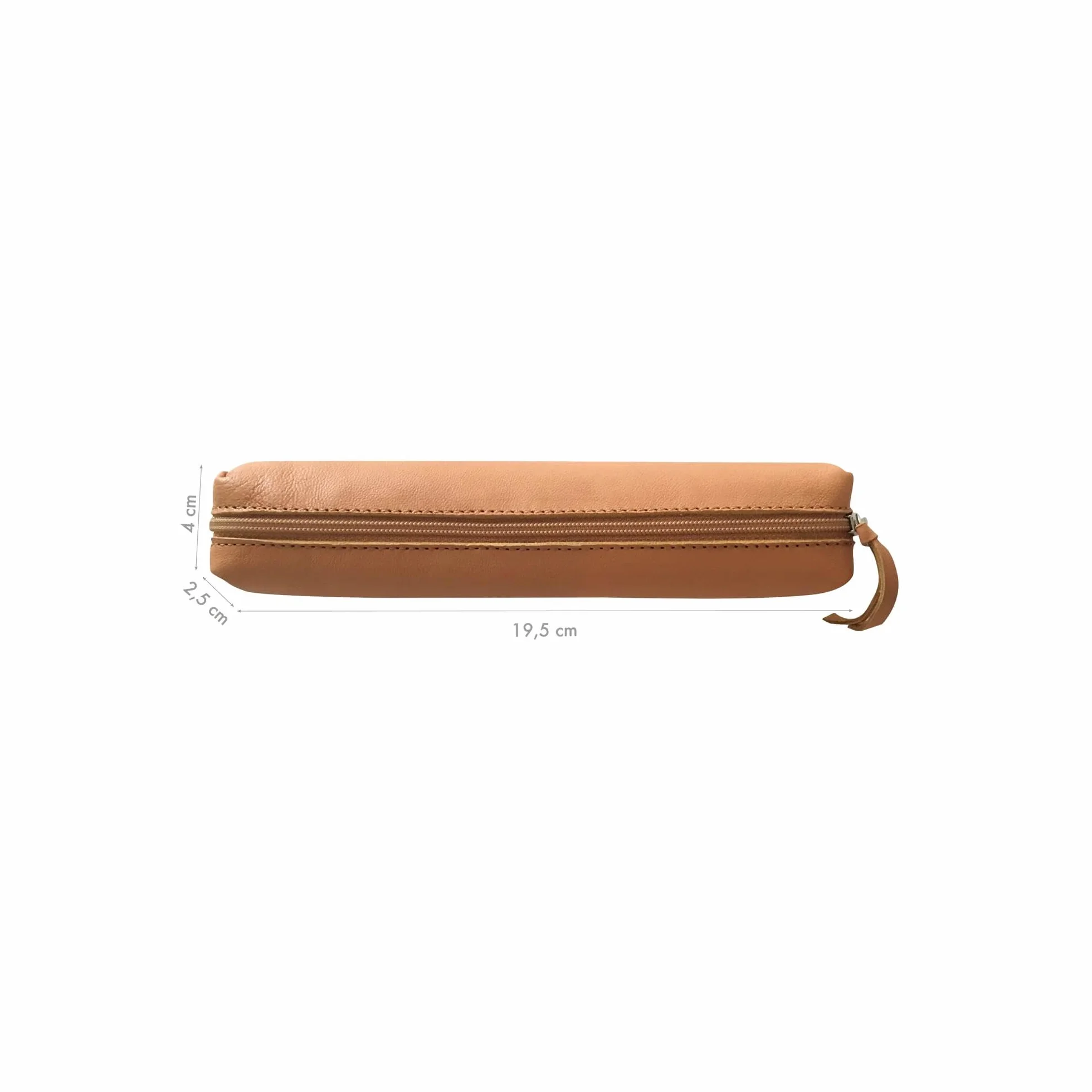 Clairefontaine Piórnik skórzany etui na długopisy slim 4x2,5x19,5 cm brązowy naturalny