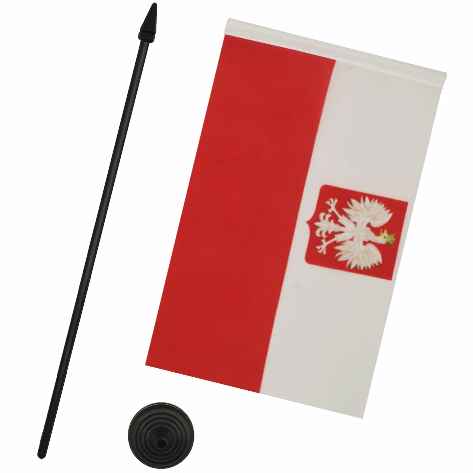 Drapeau de Table Pologne avec Aigle, 21cm x 14cm