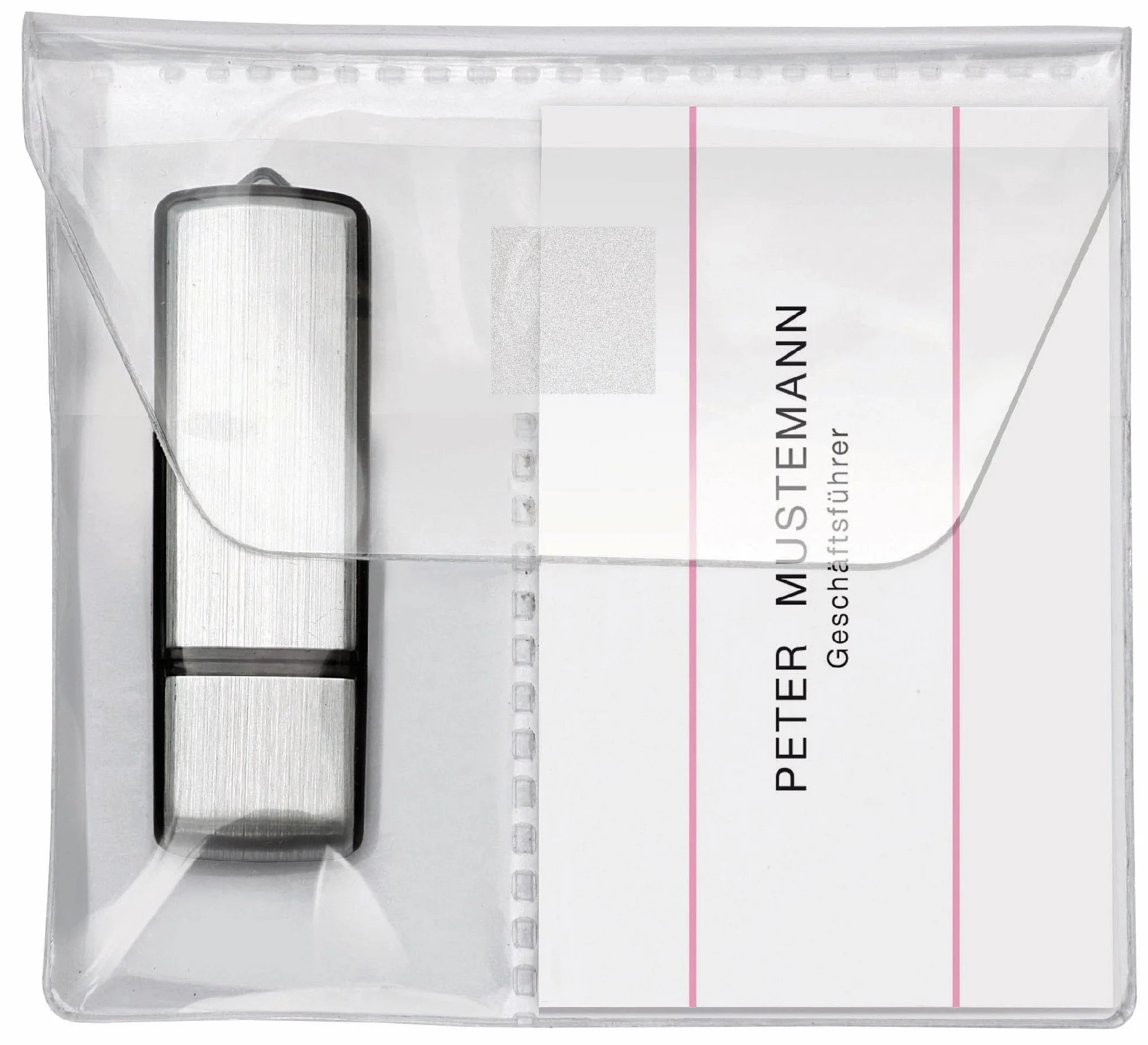 Veloflex 2256010 5 sztuk etui pamięci USB samoprzylepne polipropylenowe 10x10 cm przezroczyste