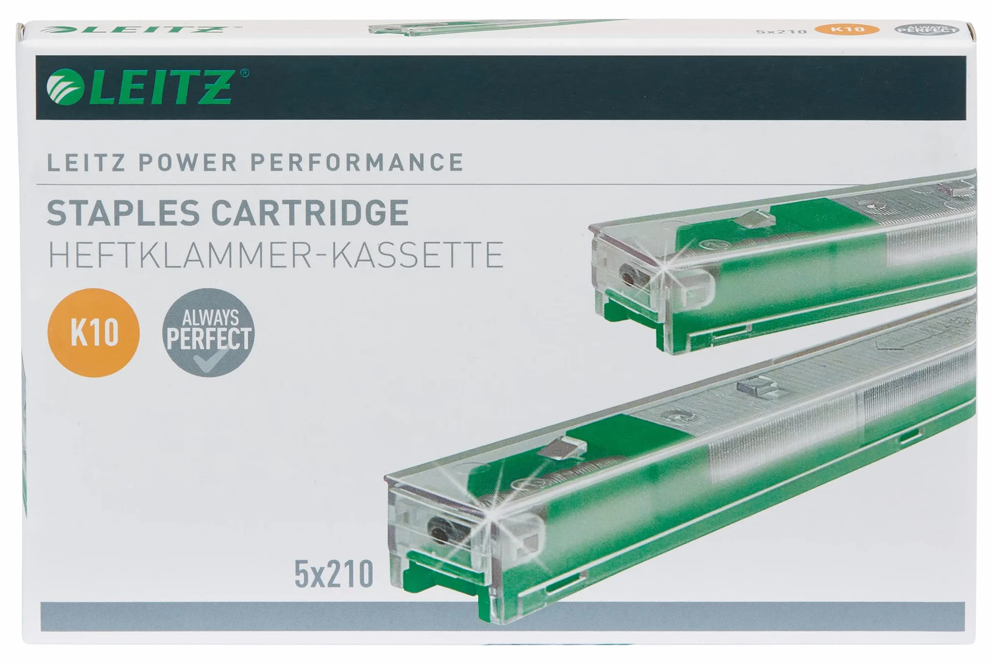 Leitz Power Performance Heavy-Duty kasety ze zszywkami K10, ocynkowane, 5 x 210 zszywek