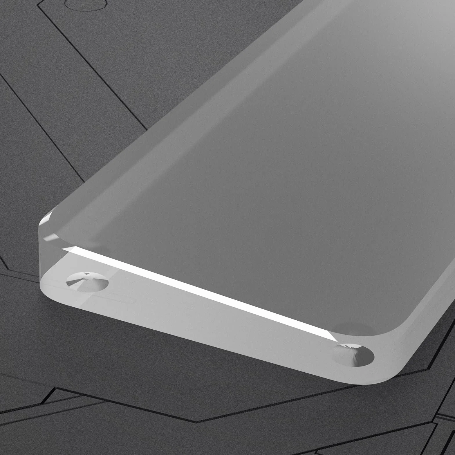 MAMBASNAKE Podkładka Pod Nadgarstek do Klawiatury - Wrist Rest Laptop - Premier Clear Acryl - Antypoślizgowe Nóżki - Ergonomic do Biura/Gier/Pisania/MacBook