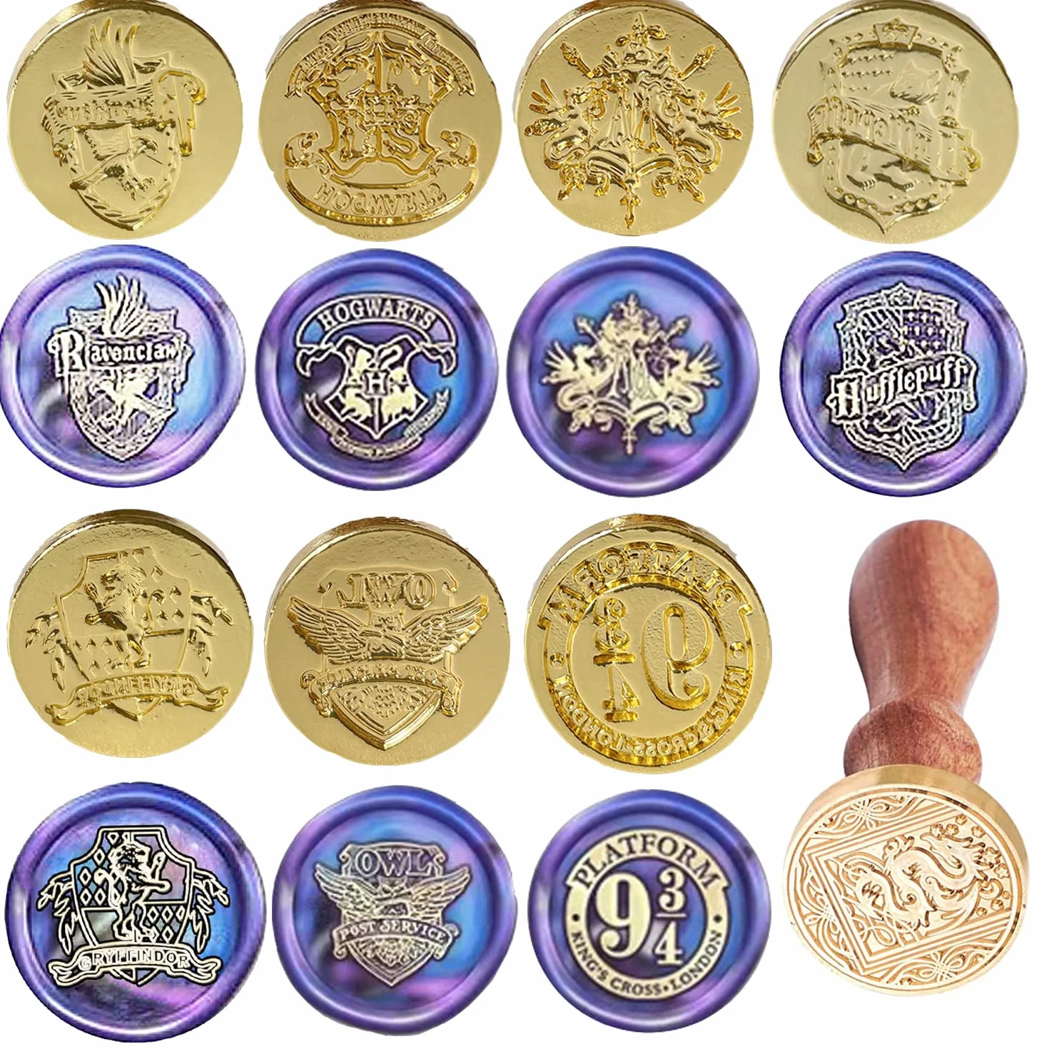 Zestaw pieczątek woskowych 8 sztuk vintage pieczęć woskowa z uchwytem