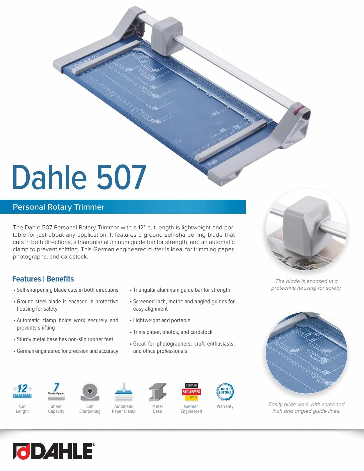 Dahle Przycinarka do Papieru 507 A4 Wielokolorowy