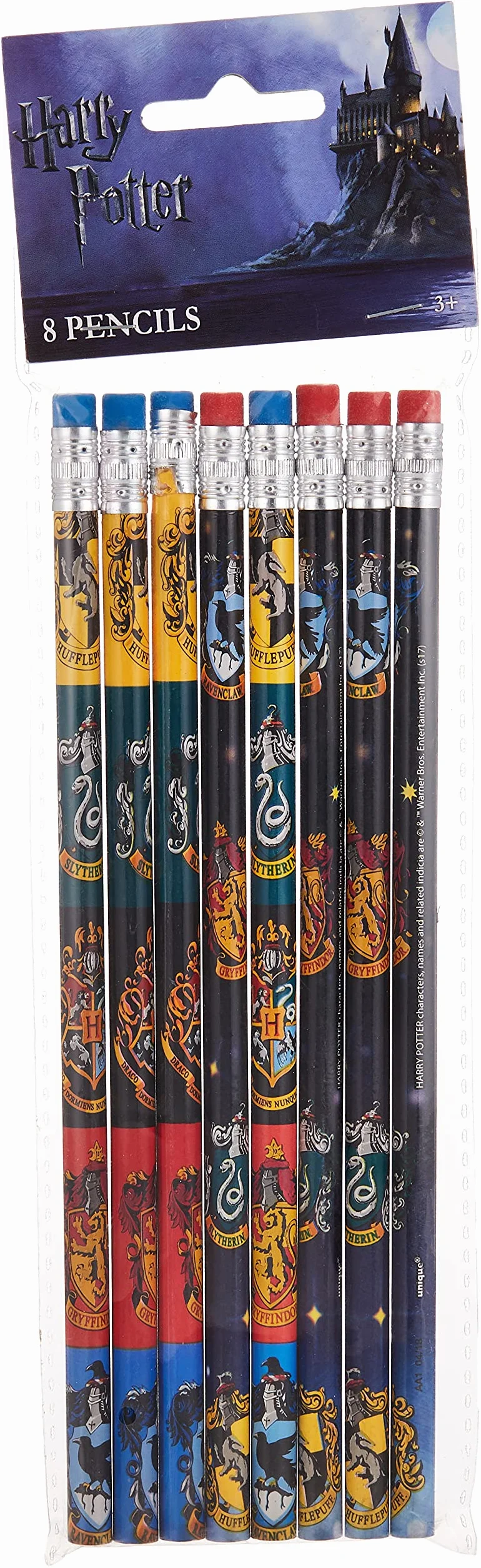 Wielokolorowe ołówki Harry Potter - zestaw 8 sztuk, magiczny zestaw do pisania dla dzieci