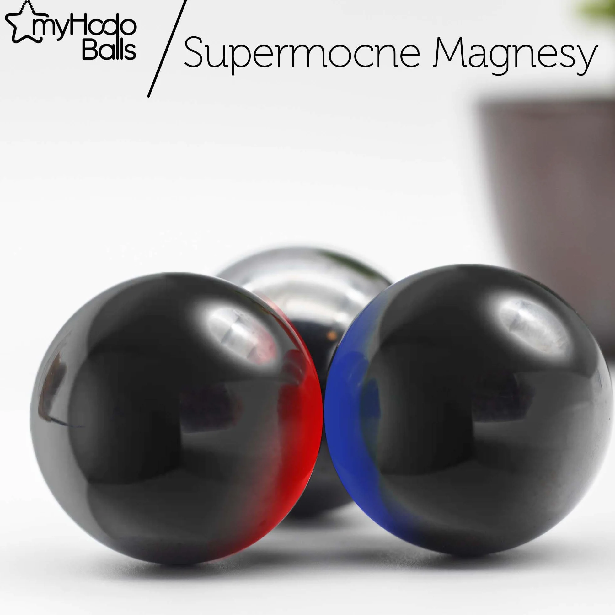 myHodo Kulki magnetyczne 20 mm (10 sztuk), gadżet biurowy i techniczny, antystresowy, pomysł na prezent, magnesy ferrytowe do terapii magnetycznej, prezent reklamowy