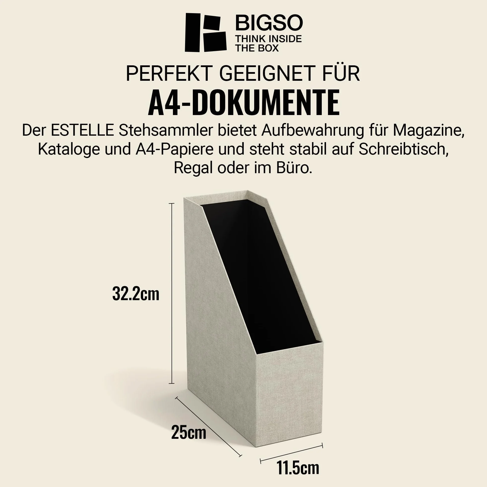Bigso Box Of Sweden Segregator Stojący, Beżowy, A4