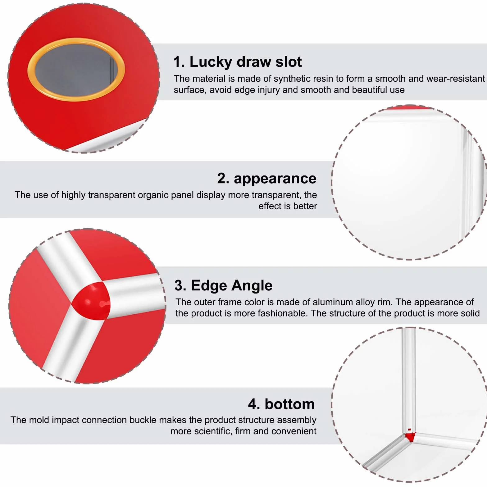 Pudełko na loterię ze stopu aluminium akrylowe 25 x 25 cm