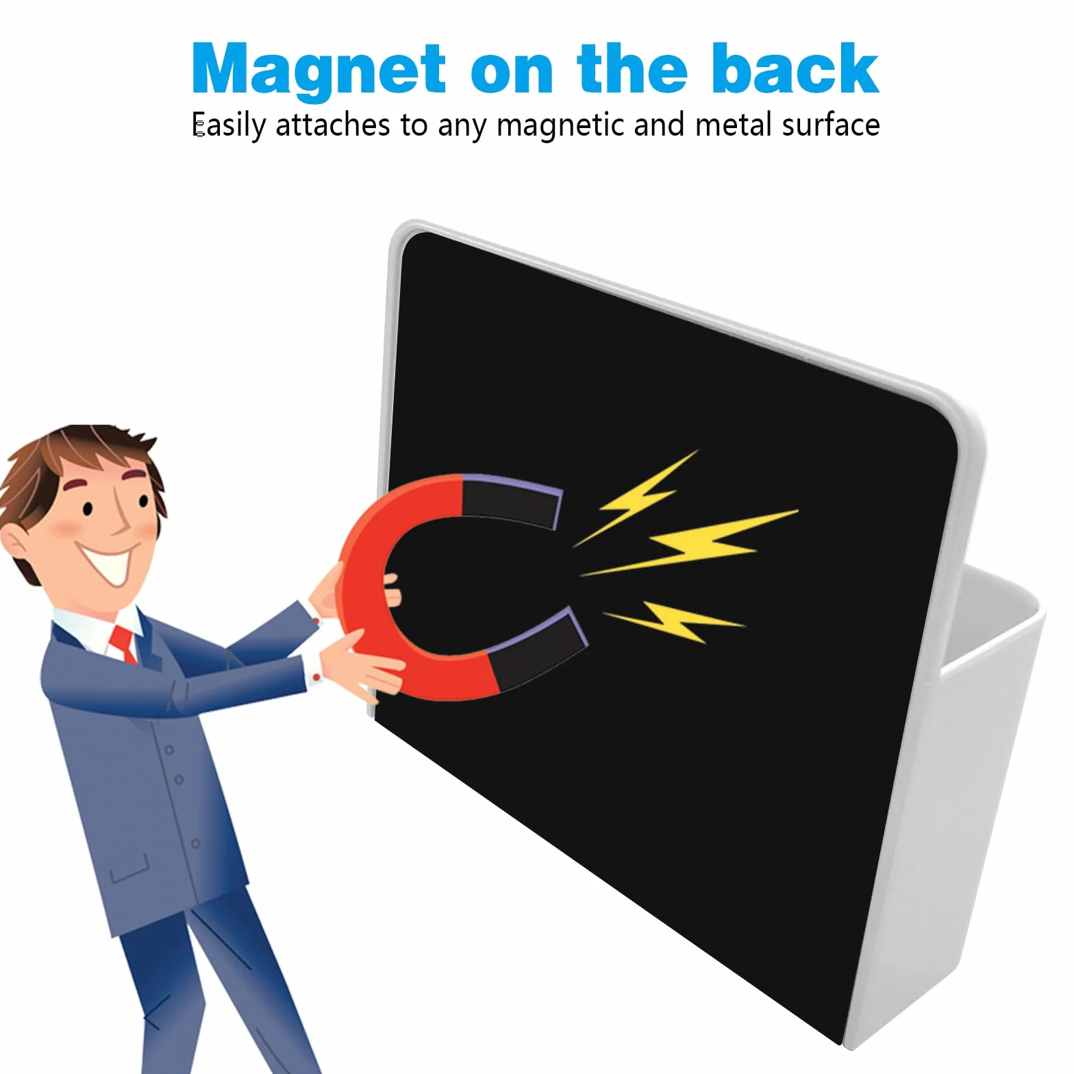 Magnetyczny uchwyt na markery do tablicy suchościeralnej biały