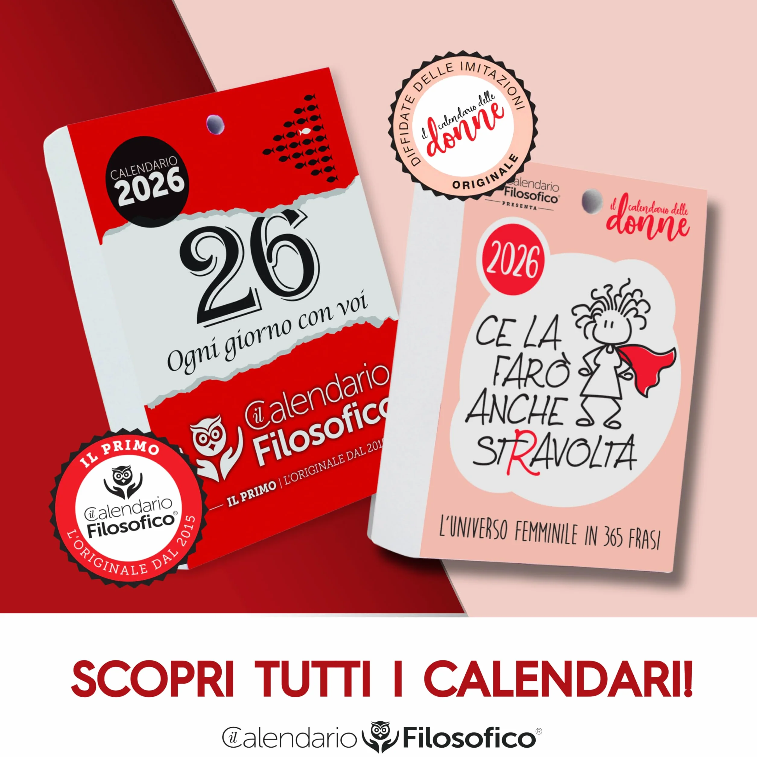 Il Calendario Filosofico 2026, zamiennik A6, 10 x 14 cm, kalendarz biurkowy z 365 dniami fraz filozoficznych