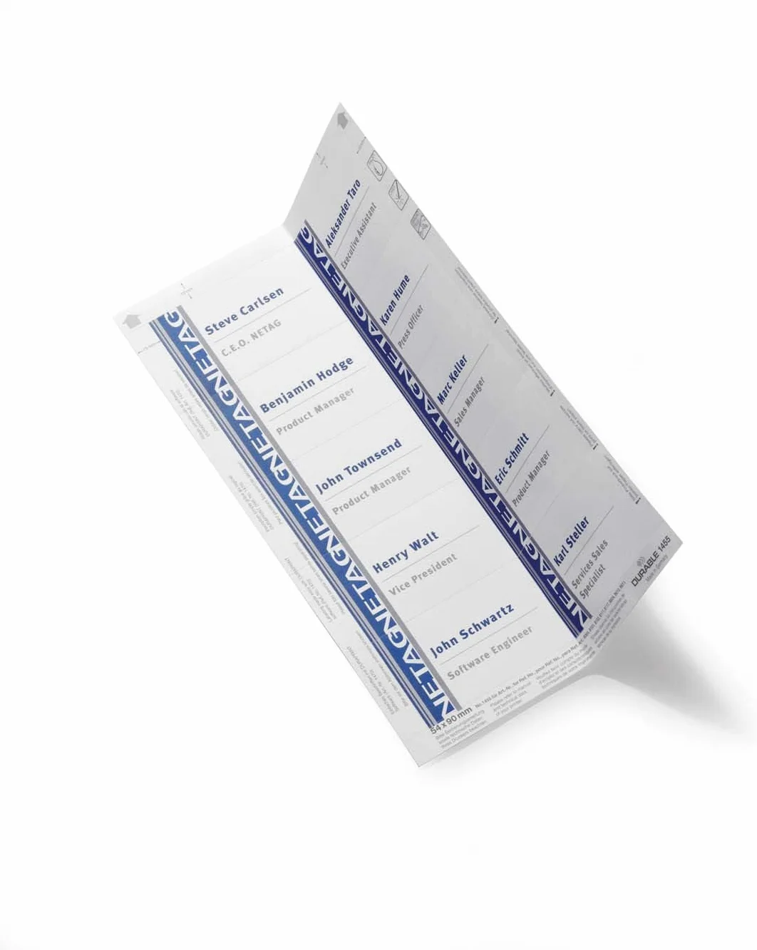 Wkłady do identyfikatorów Badgemaker 54 x 90 mm opak. 20 arkuszy A4 biały 145502
