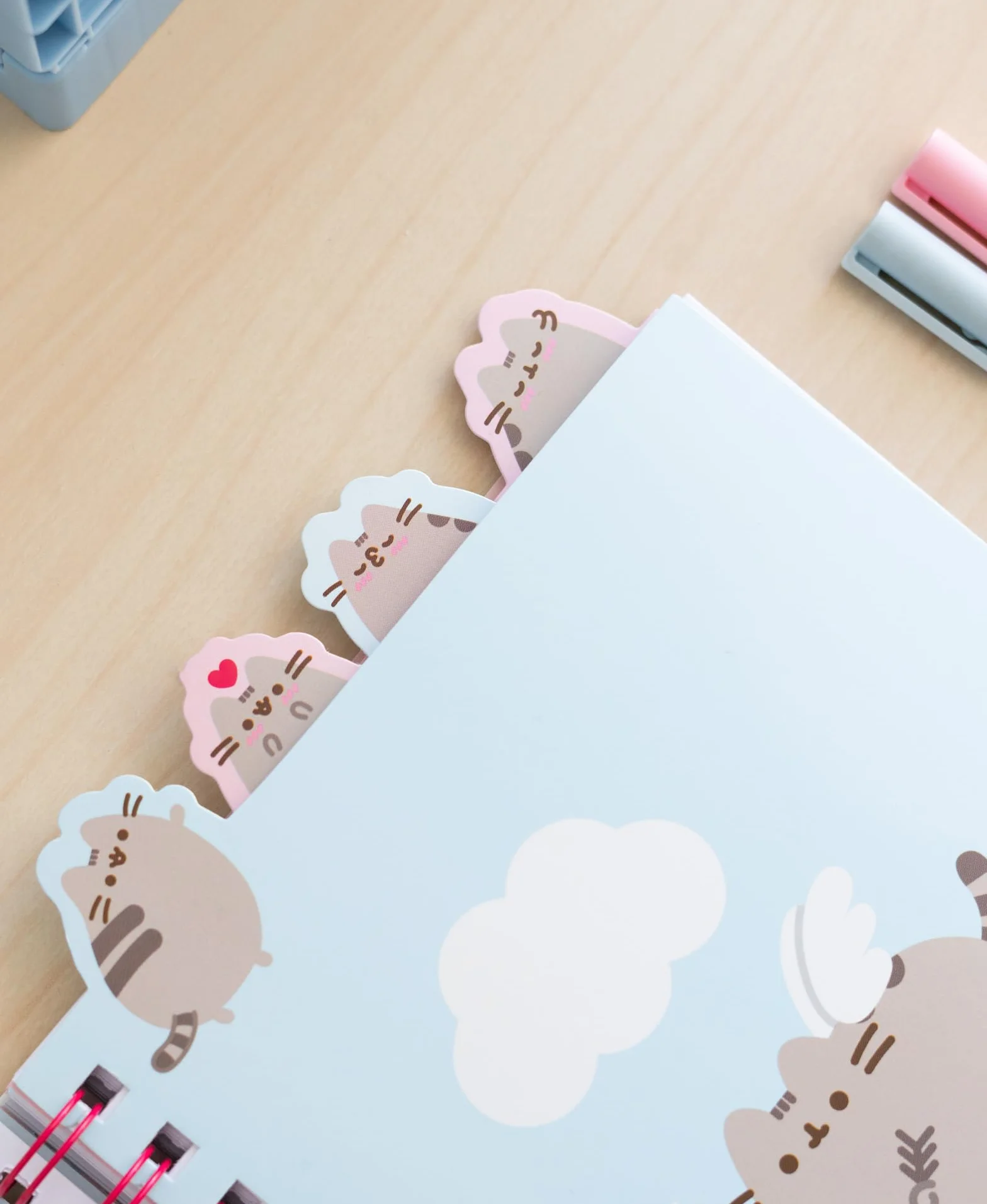 Grupo Erik Notatnik projektowy A5 z 4 przegrodami, artykuły pa Pusheen Cat, notatnik A5 z przegrodami, planer projektów, prezenty Pusheen dla miłośników kotów
