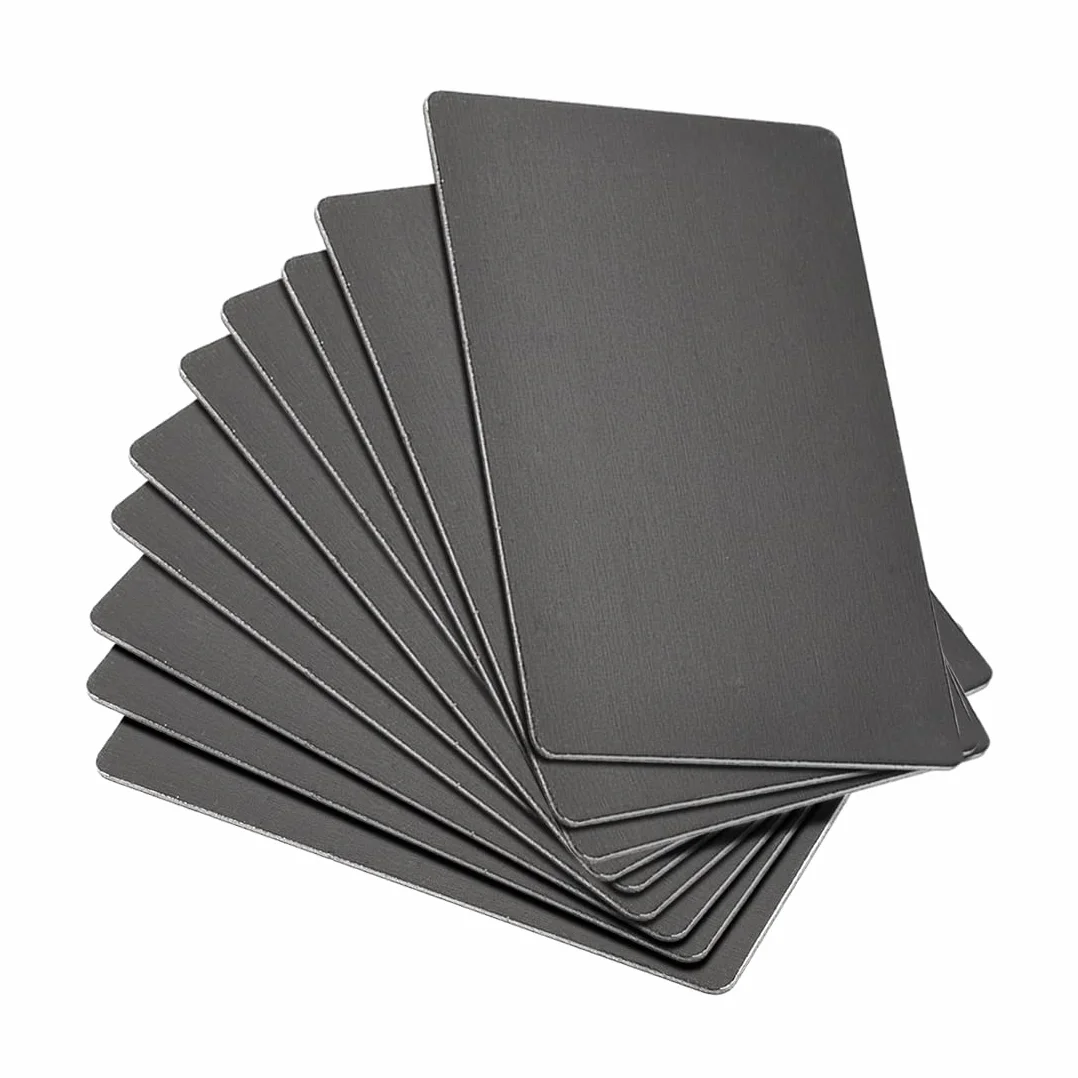 sourcing map 10 sztuk wizytówek anodowanych aluminiowa płyta 100 x 60 x 1 mm metal do samodzielnego druku laserowego grawerunek czarny