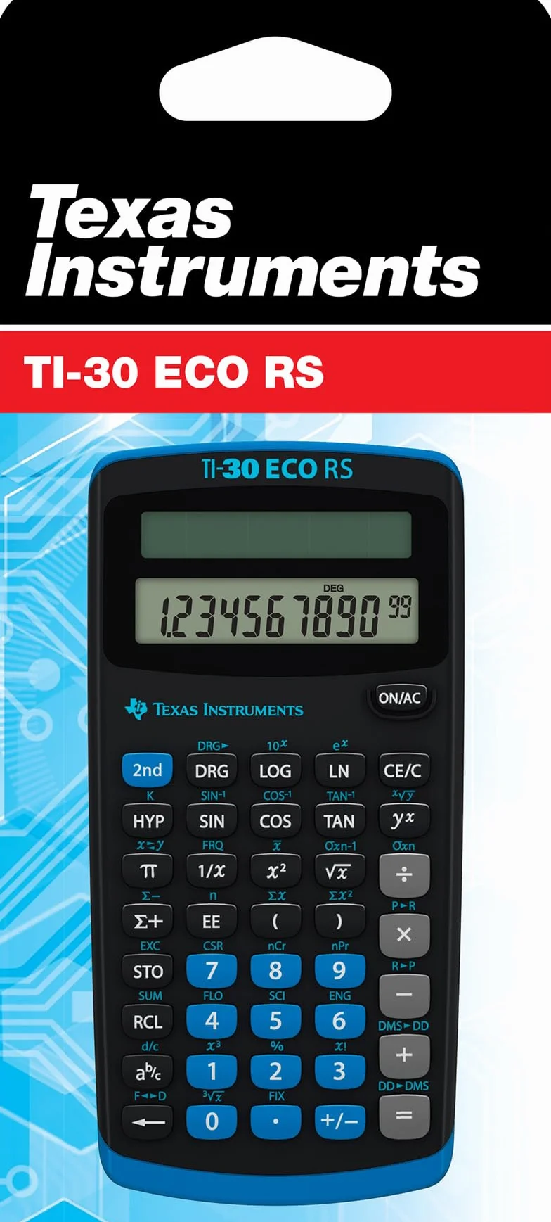 Texas Instruments TI-30 ECO RS Kalkulator Solarowy 10-cyfrowy Czarny