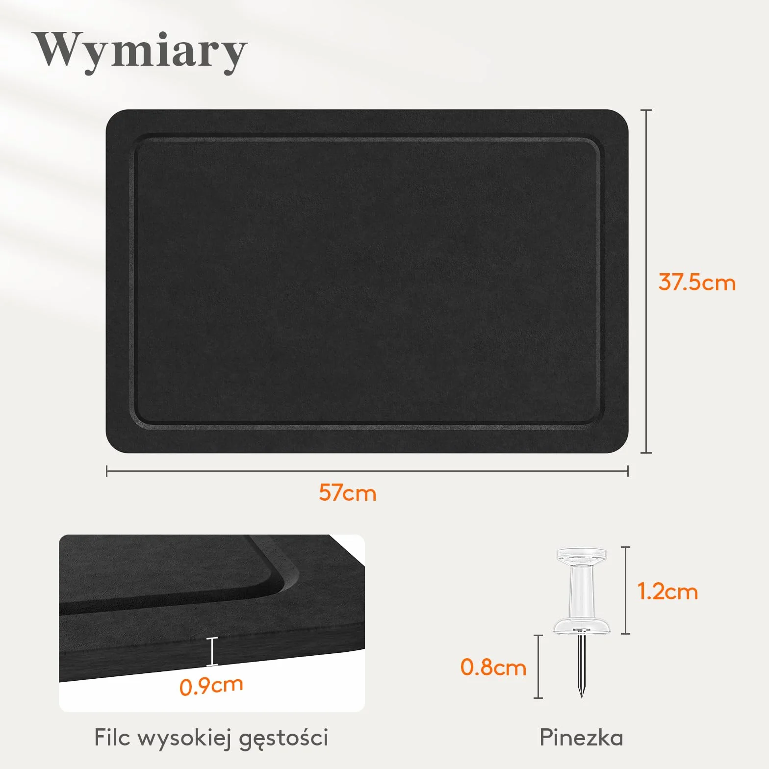 Lifewit Składana Filcowa Tablica 57 x 37,5 cm Dekoracyjna Tablica Memo Głęboka Czerń