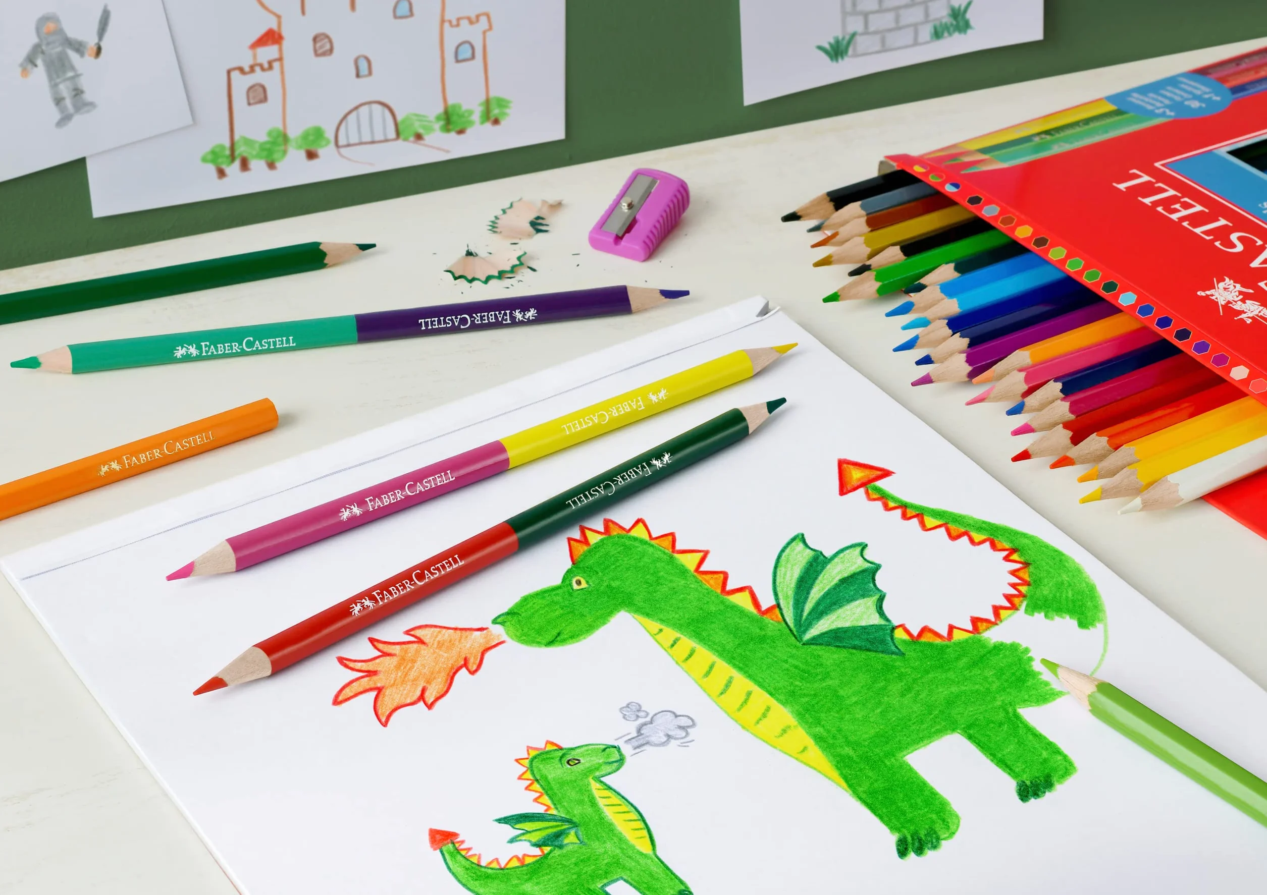 FABER-CASTELL 110324 - Zestaw kredek Classic Colour, 28 sztuk, z temperówk, dla dzieci i dorosBych
