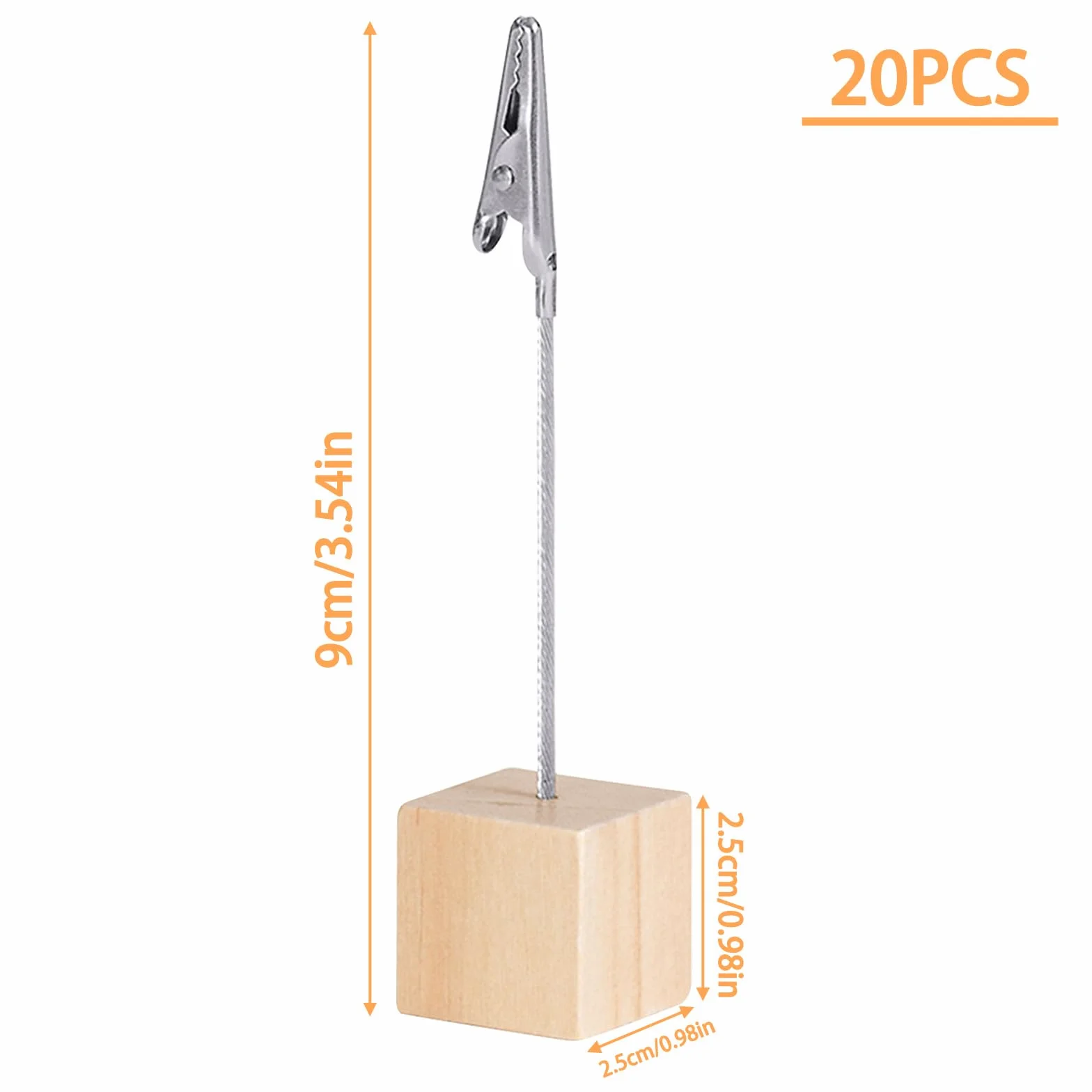 20 szt. klipsów na notatki, drewniany stojak na stół, uchwyt na zdjęcia, uchwyt na zdjęcia z klipsami do wizytówek, numerów stołowych i kart cenowych