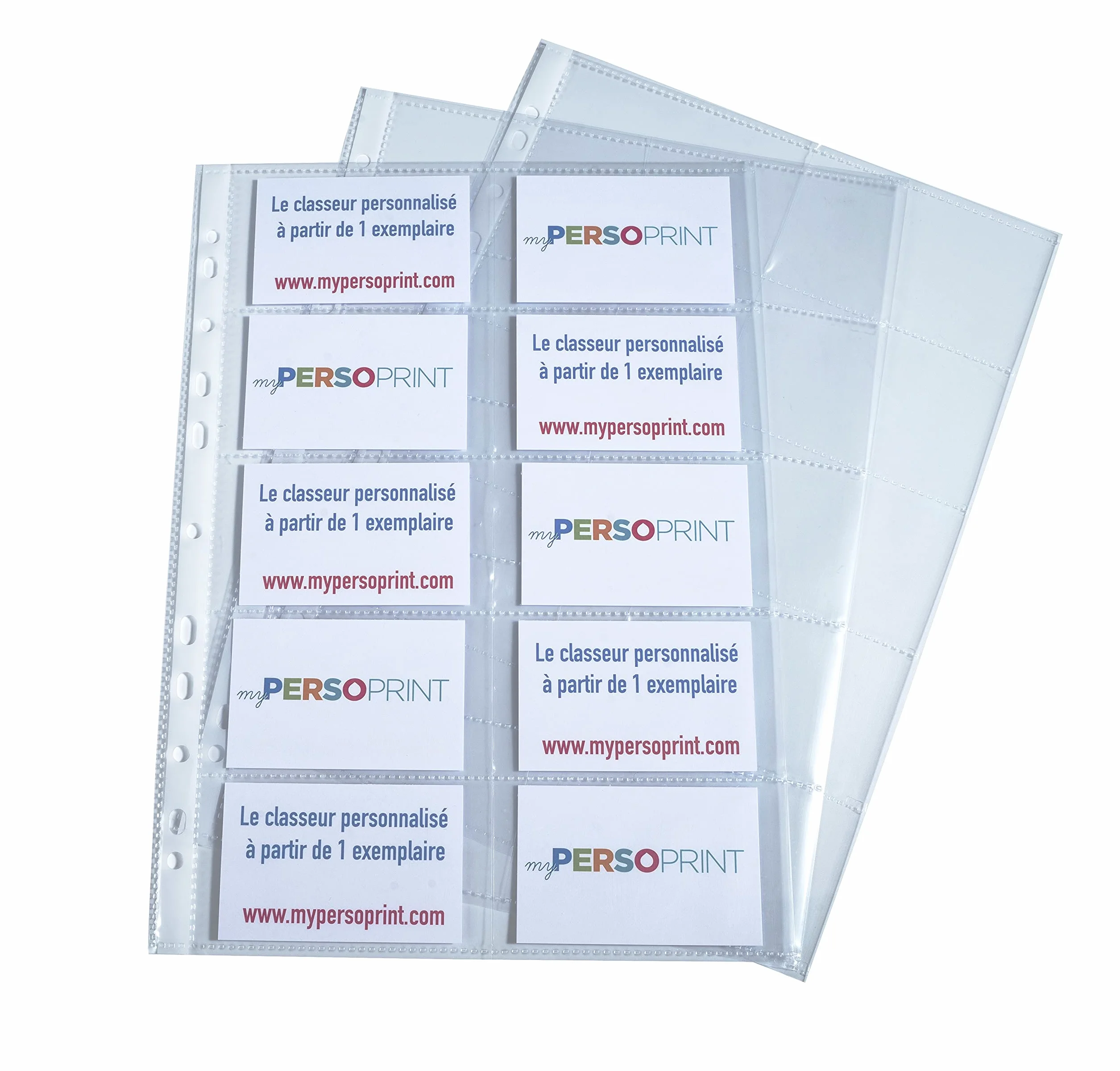 Exacompta 55046E Premium plastikowe koszulki na wizytówki 10 szt. przezroczyste z 10 przegródkami okładka z tworzywa szt. przezroczysta okładka idealna do teczek i segregatorów