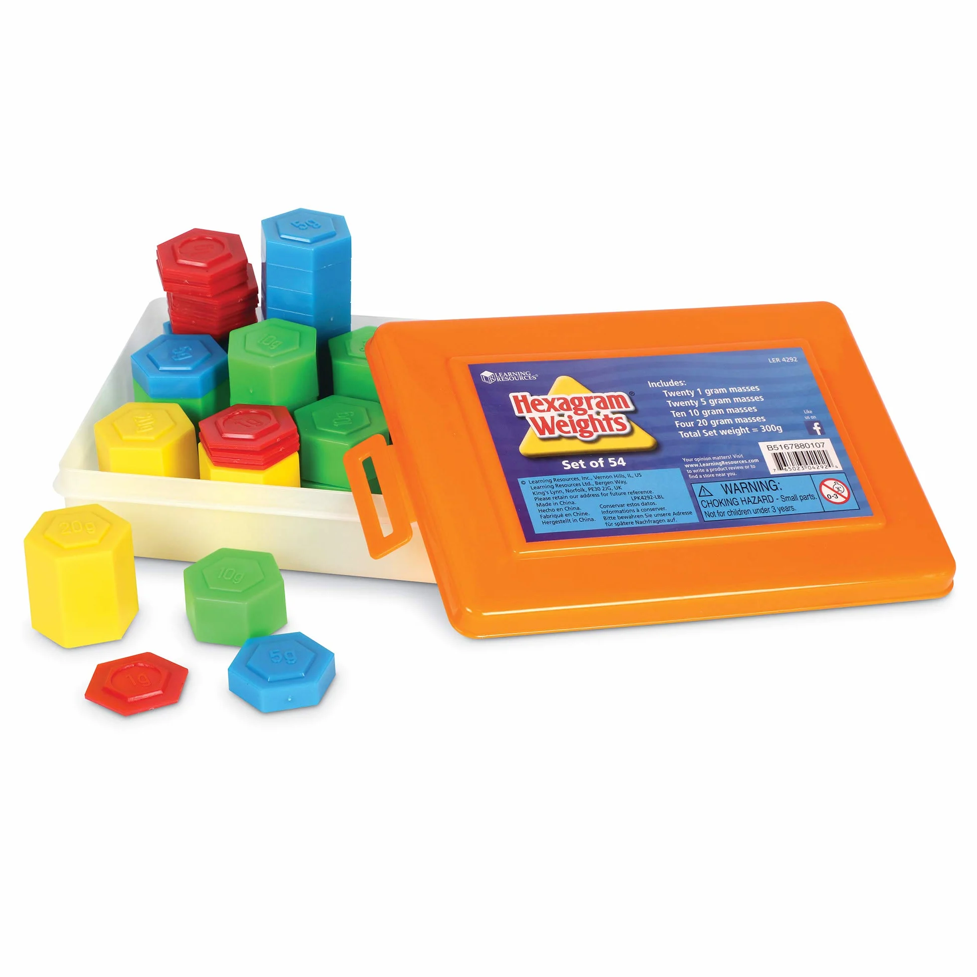 Learning Resources Hexagon Wagi Metryczny Waga 54-Kawałek Zestaw