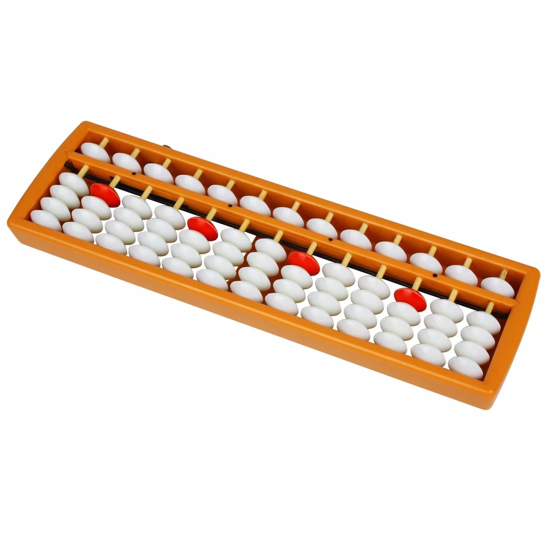 Larcele Arytmetyczny Abacus Liczenie Abaque z przyciskiem Reset Materiały szkolne dla studentów, 13 kolumn SP-02 (żółty 1)