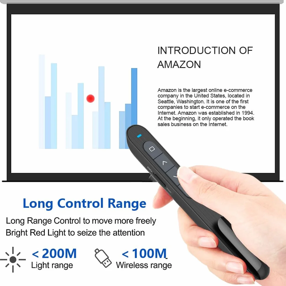 Bezprzewodowy Clicker do Prezentacji PowerPoint PPT Slide Advancer z Hiperłączem Głośności