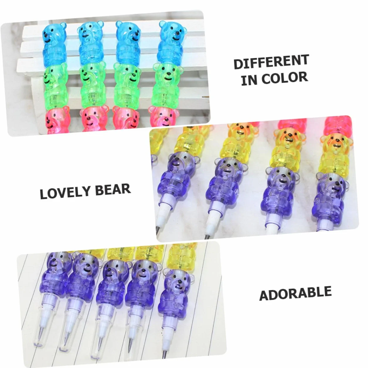 Vaguelly 12 Sztuk Klocków Do Układania Kolorowych Ołówków Ołówków Niedźwiedzi
