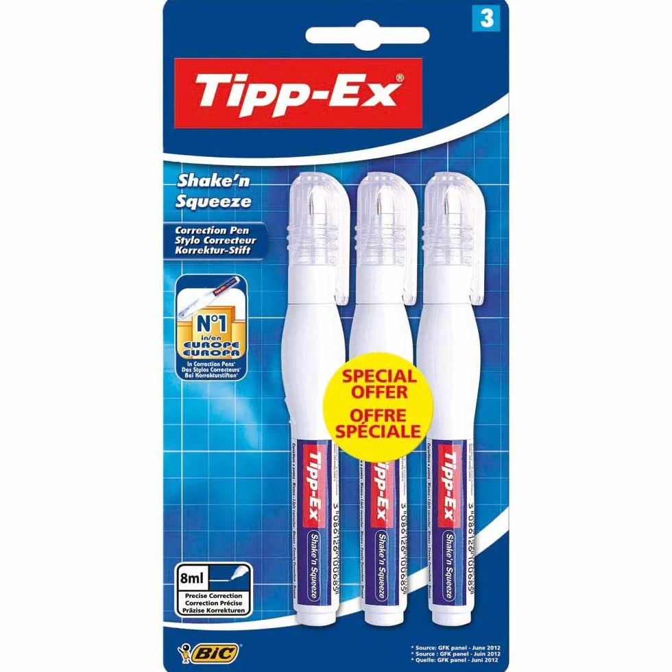Tipp-Ex Shake N 'Squeeze korektor blister 3 -