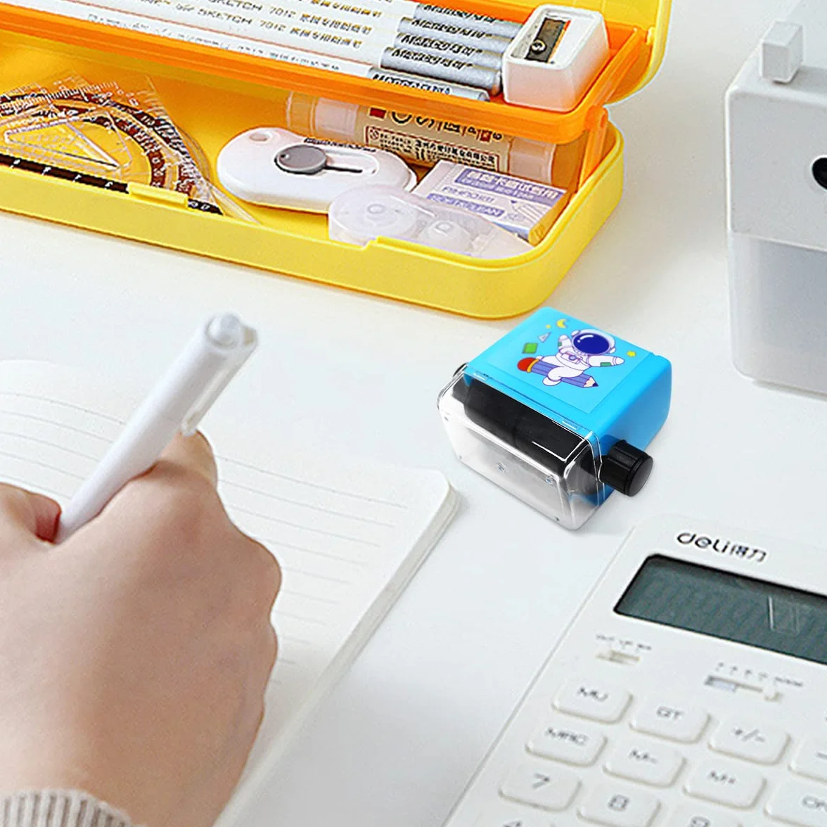 OneNine 4 szt. Cyfrowy stempel rolkowy, matematyczna pieczęć rolkowa, 1-100 dla nauczycieli, znaczek obliczeniowy, rolka wielokrotnego użytku do dodawania, odejmowania i podziału