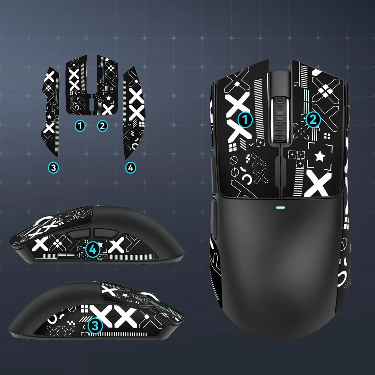 Taśma przyczepna do myszy, kompatybilna z Logitech G Pro Griptape Gaming Mouse, antypoślizgowa taśma do chwytu myszy, akcesoria do myszy gamingowej, samoprzylepne, przycięte na wymiar naklejki Taśma