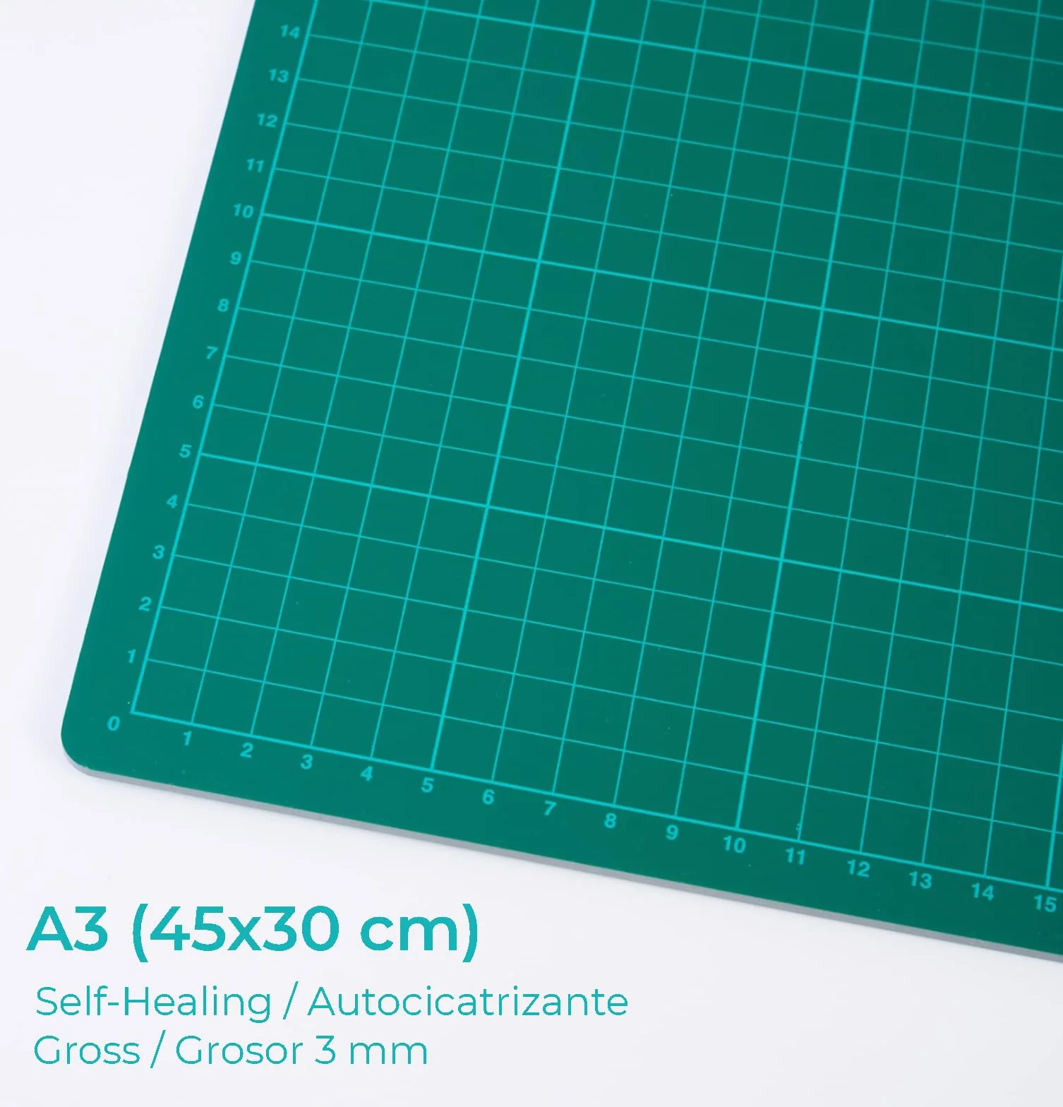 Dohe - Mata do Cięcia A3-45x30 cm, Samogojąca, Mata na Biurko do Rękodzieła i Rysunku, Z Prowadnicami i Oznaczeniami Cięcia, Format w Kratkę, Grubość 3 mm