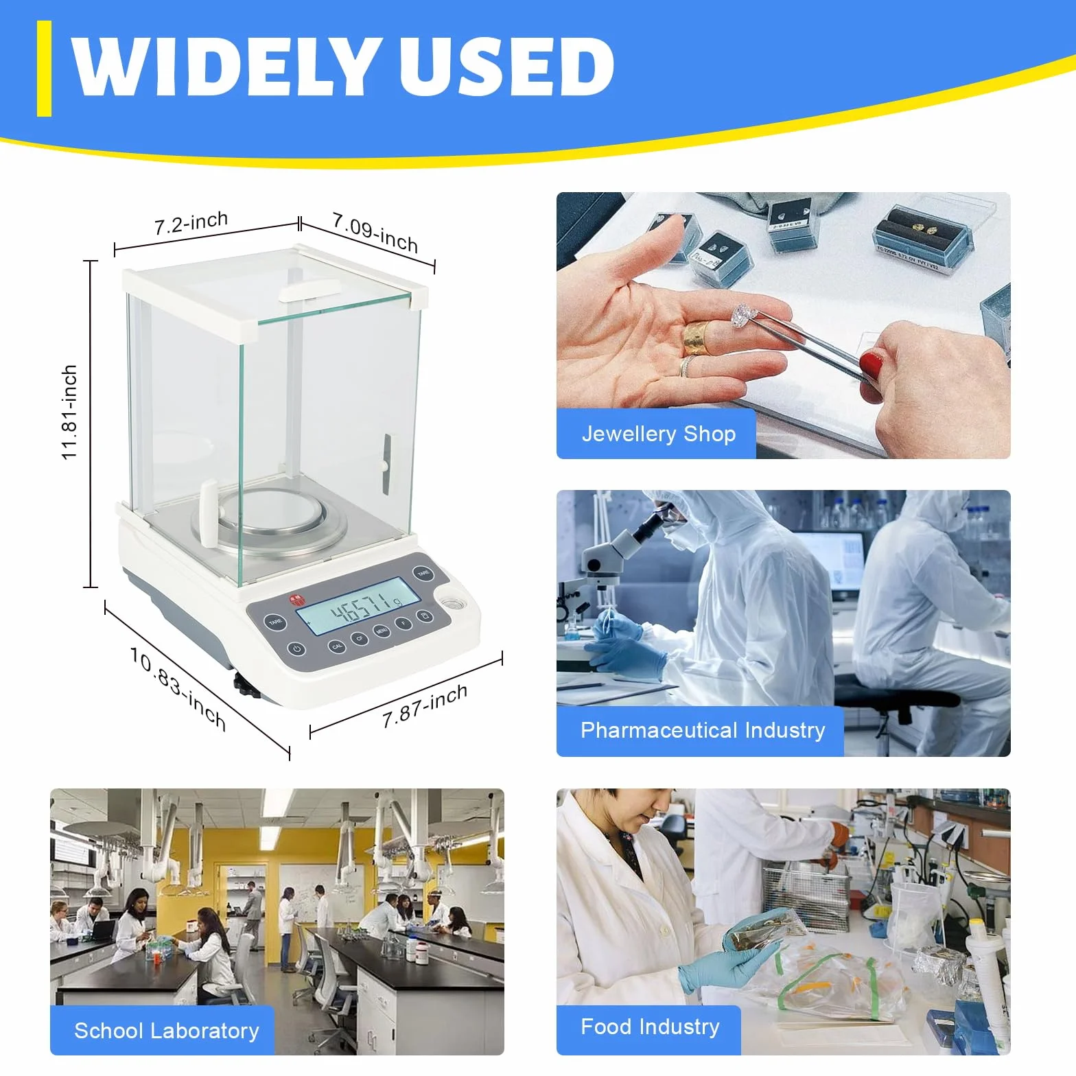 Elektroniczna waga analityczna, dokładność 0,0001 g, naukowa waga laboratoryjna o wysokiej precyzji, cyfrowa waga laboratoryjna, elektroniczna waga analityczna 120 g/0,26 funta