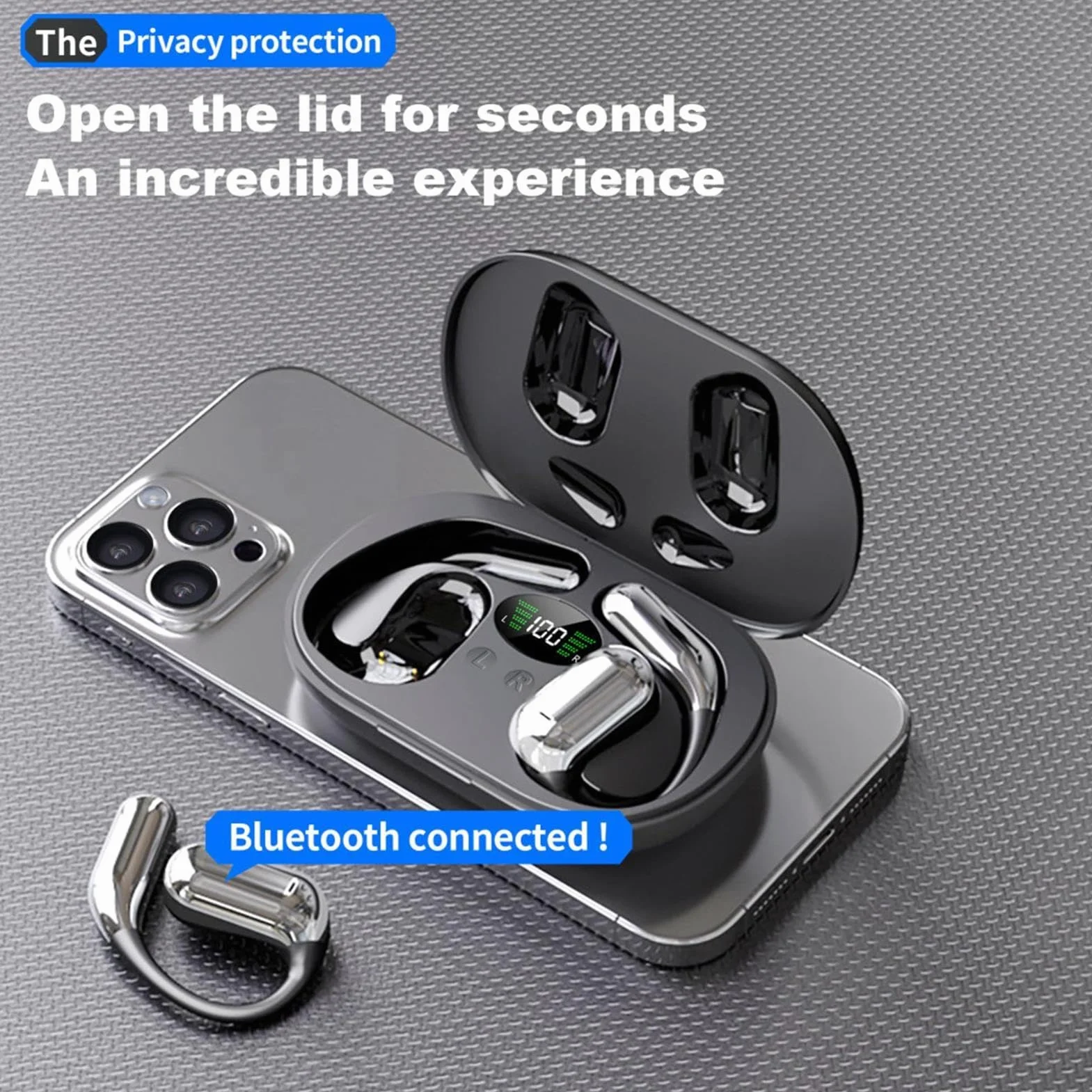 Ai Translator Earbuds, Type-C Charging Device, 144 Languages Headphone, Real Time Long Battery Life Connects with App for Everyday, 5.91x4.09x1.18 Inches