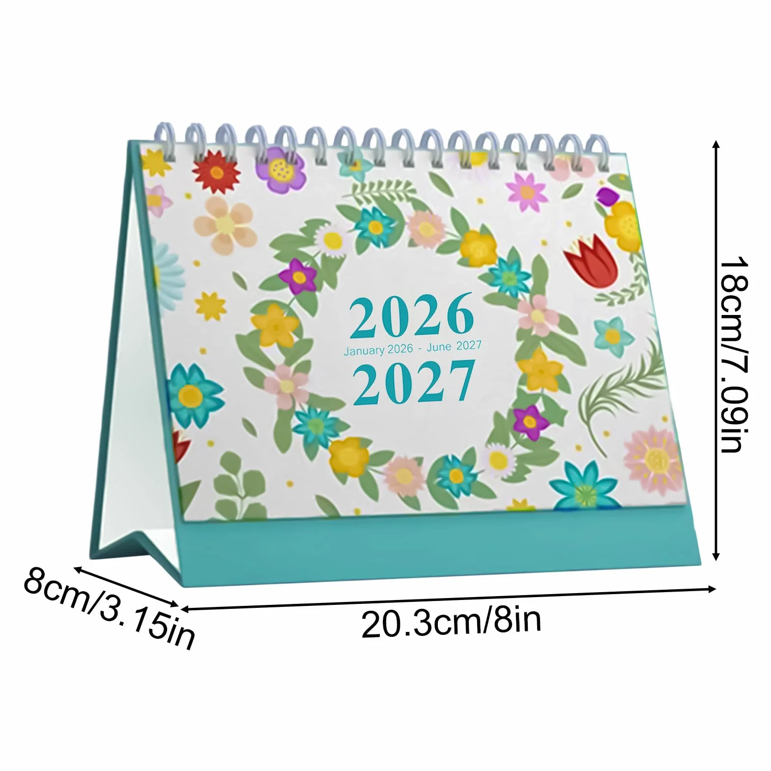 Monthly Planner 2026 Desk Calendar Paper Metal Construction Weekly Daily Notes Compact Appointment Organizer Home Office Classroom