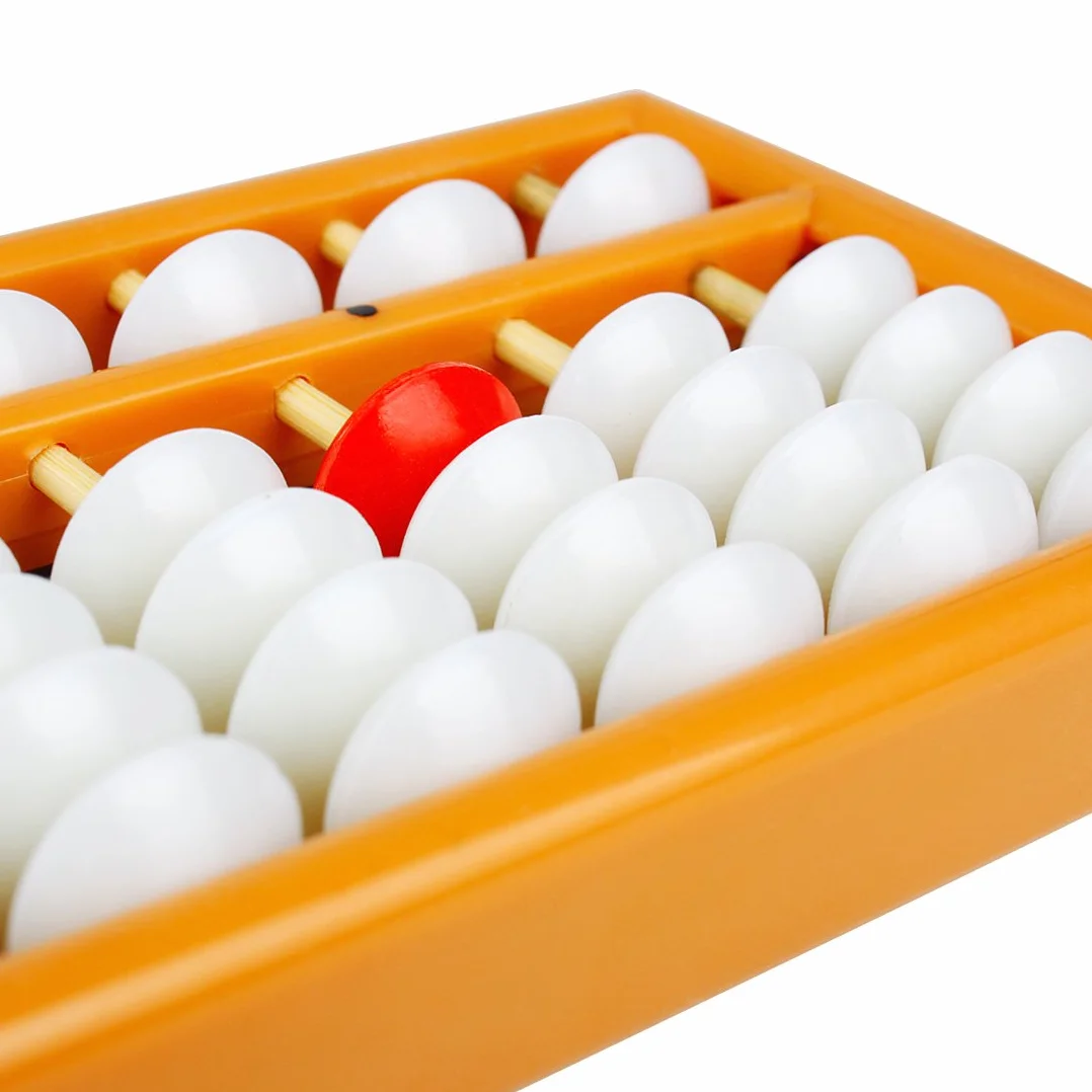 Larcele Arytmetyczny Abacus Liczenie Abaque z przyciskiem Reset Materiały szkolne dla studentów, 13 kolumn SP-02 (żółty 1)