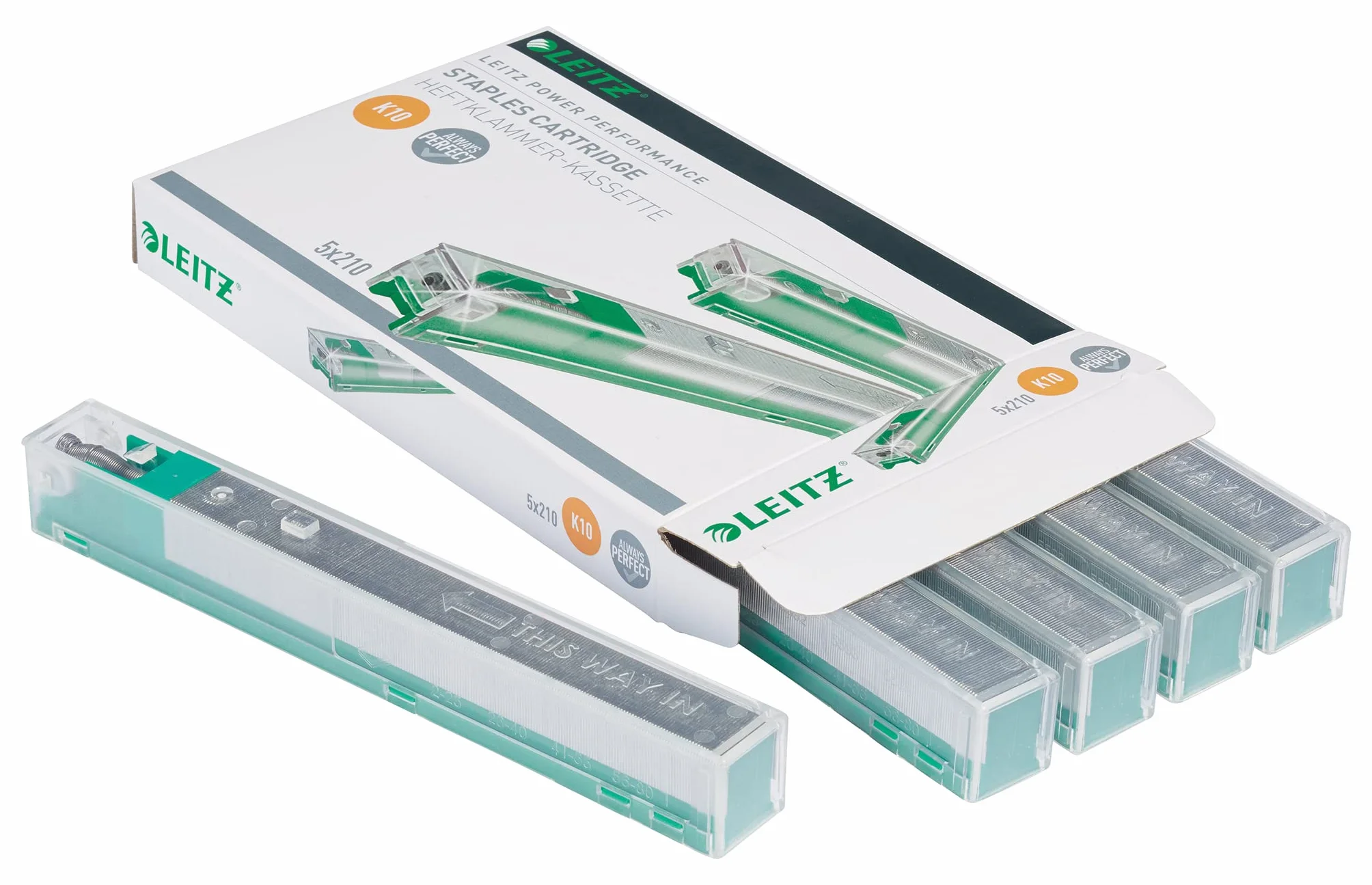 Leitz Power Performance Heavy-Duty kasety ze zszywkami K10, ocynkowane, 5 x 210 zszywek