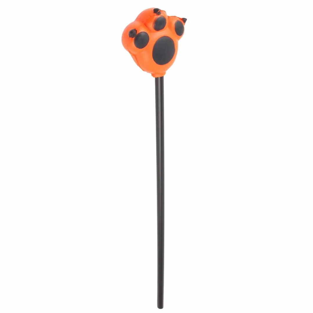 Ruilogod Pianka Prop Pointer Tiger Paw Palm Top Stick 17.3 "Długość pomarańczowy czarny