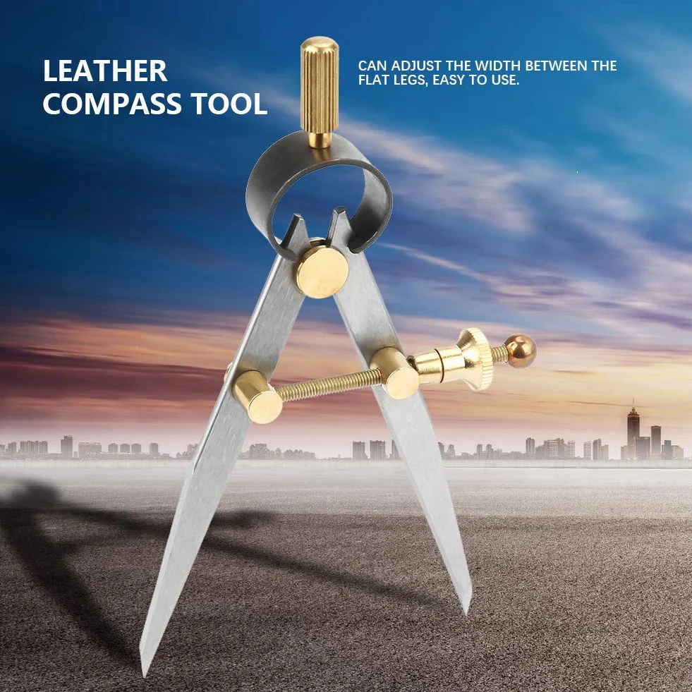 100mm Carbon Steel Leather Compass Rotating Scratch Leathercraft Divider für Kanten