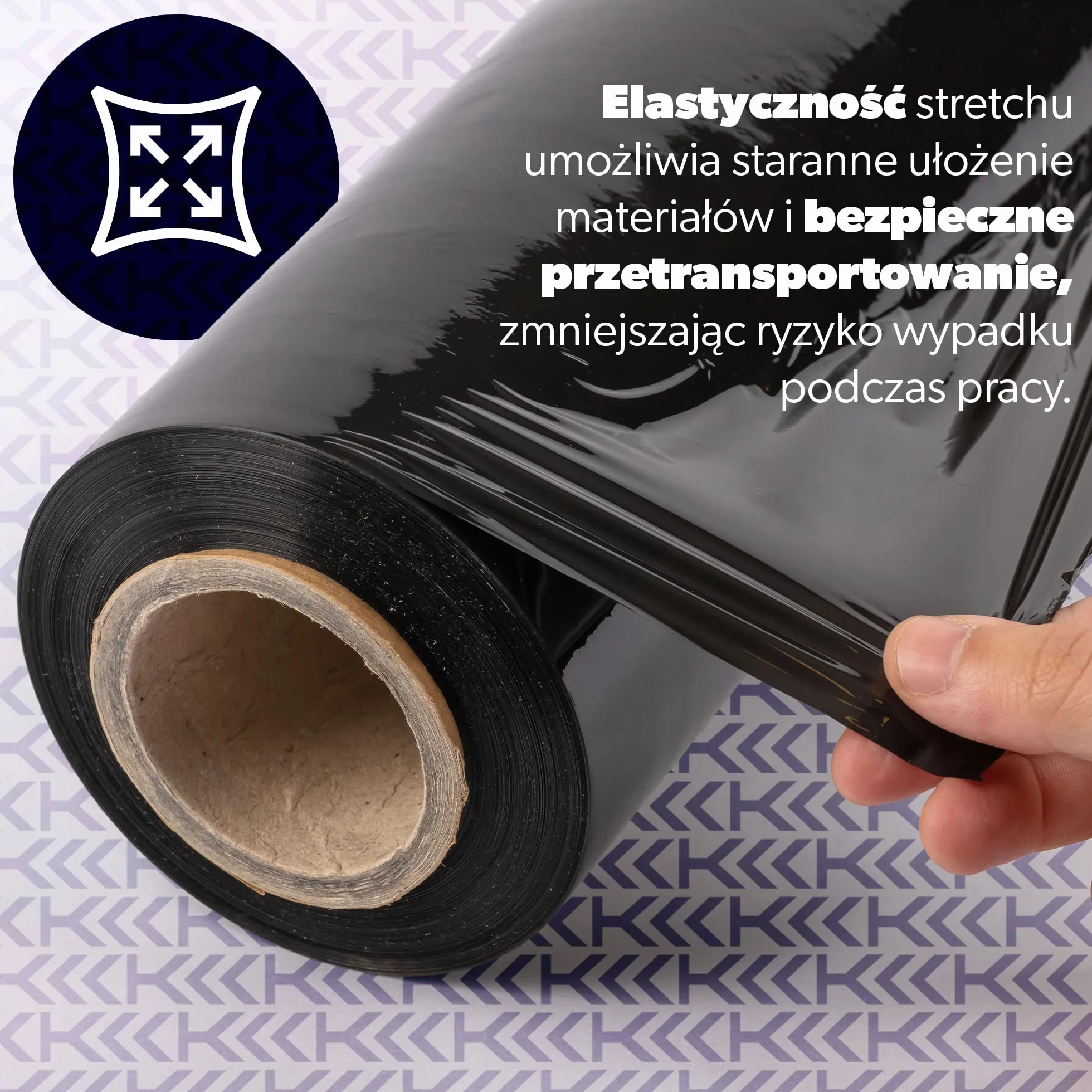 KADAX Folia stretch, folia do pakowania, rolka 3 kg, 300 m x 50 cm, folia do palet, owijania mebli, magazynu, transportu, folia do przeprowadzki (czarna)