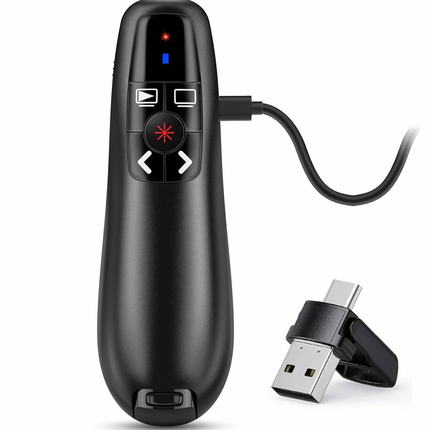 Prezentacja Clicker 2 w 1 USB typu C 2,4 GHz ładowalny bezprzewodowy pilot do PowerPoint Mac laptop