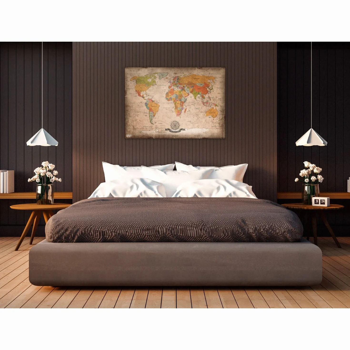 GOODS+GADGETS mapa świata w stylu antycznym, XXL, w dużym formacie vintage, najwyższa jakość (140 x 100 cm)